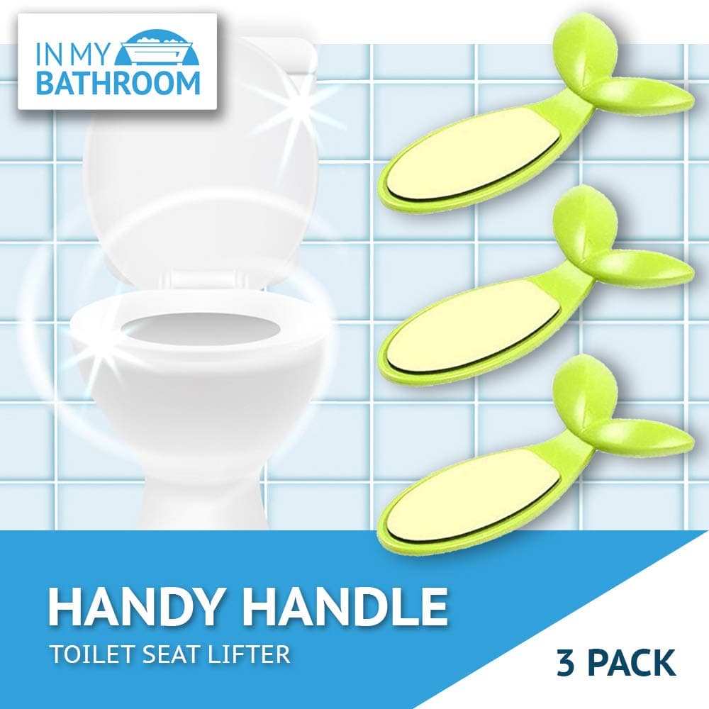 Handy Handle - Toilet Seat Lifter (Avoid Bathroom Stains & Germs, Clean & Sanitary Lifestyle, Strong Adhesive Attachment, 3 Pack)