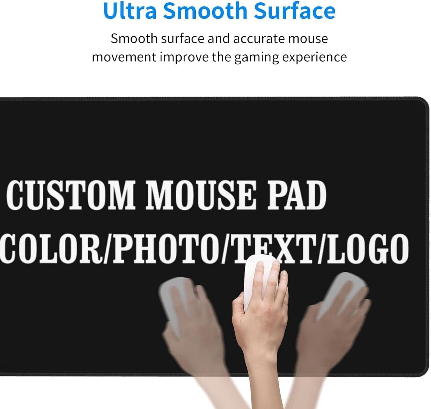 Custom Large Desk Pad Personalized Mouse Pad with Photo Picture Text Logo Customized Non-Slip Gaming Mousepad Computer Mouse Mat Customized Office Supplies - 47.2 x 31.5 inch