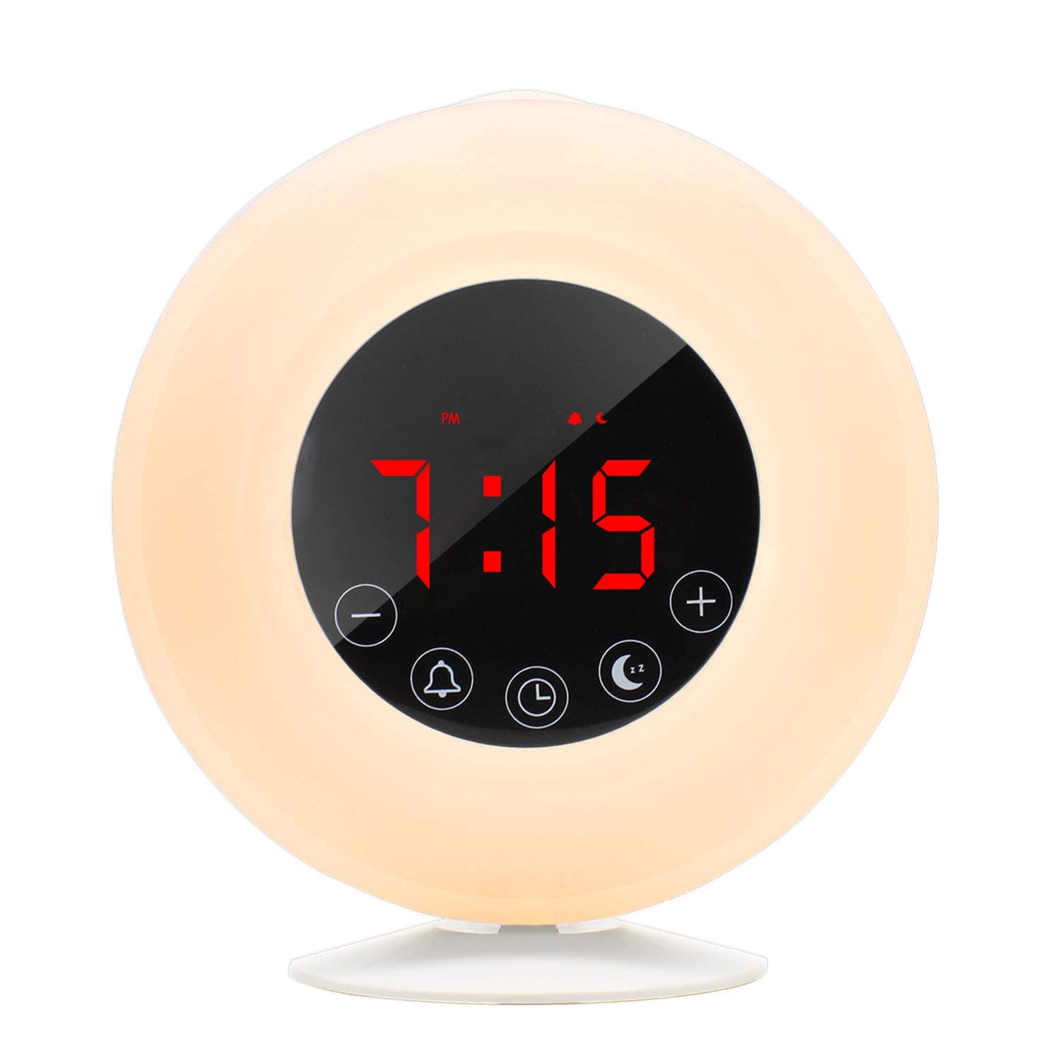 Wake-Up Light Sunrise Alarm Clock Radio with Sunrise Sunset Simulation, Dual Alarm, 4.2 Bluetooth Speaker, 3 Natural Sounds, AM/FM Radio, Snooze Function and Bedside Lamp