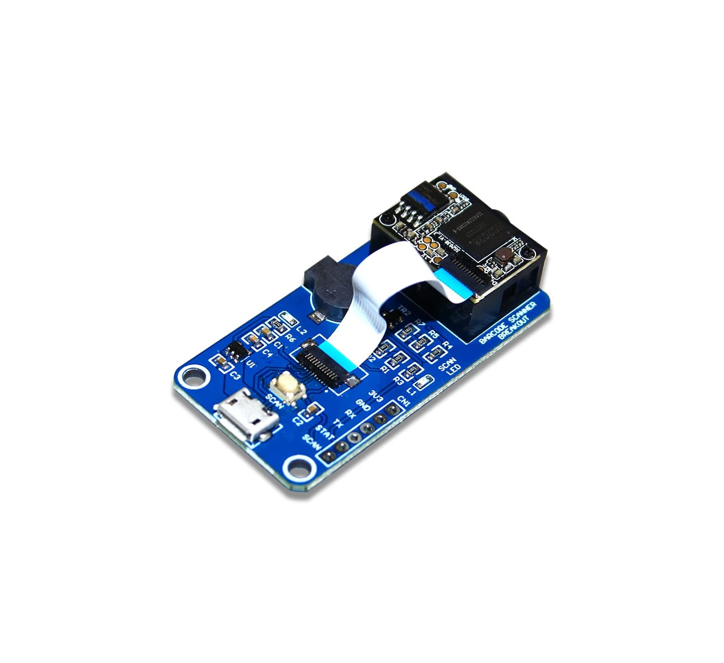 sb componentsBarcode Scanner Breakout, 1D/2D Codes Reader Barcode Module, QR Code etc Onboard Micro USB and UART Interface Plug into a Computer Directly or Other Devices