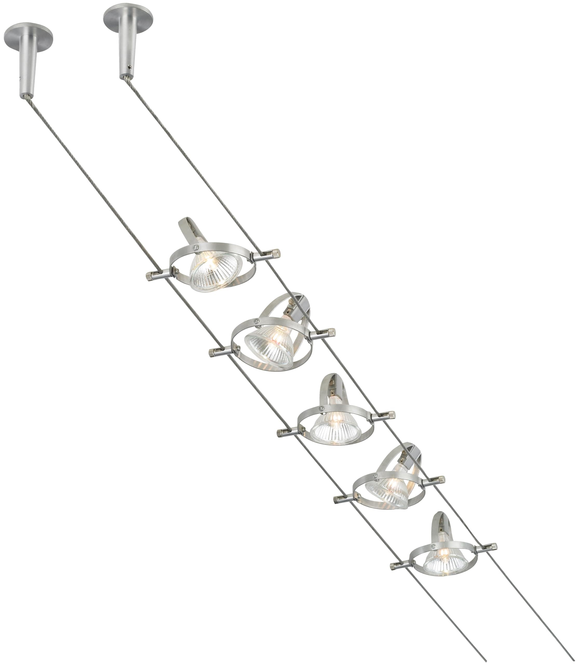 Tiella 800CBL5PN-LED, Accent Electronic Low Volt Surface Track Lighting Kits, LED Compatible, Nickel