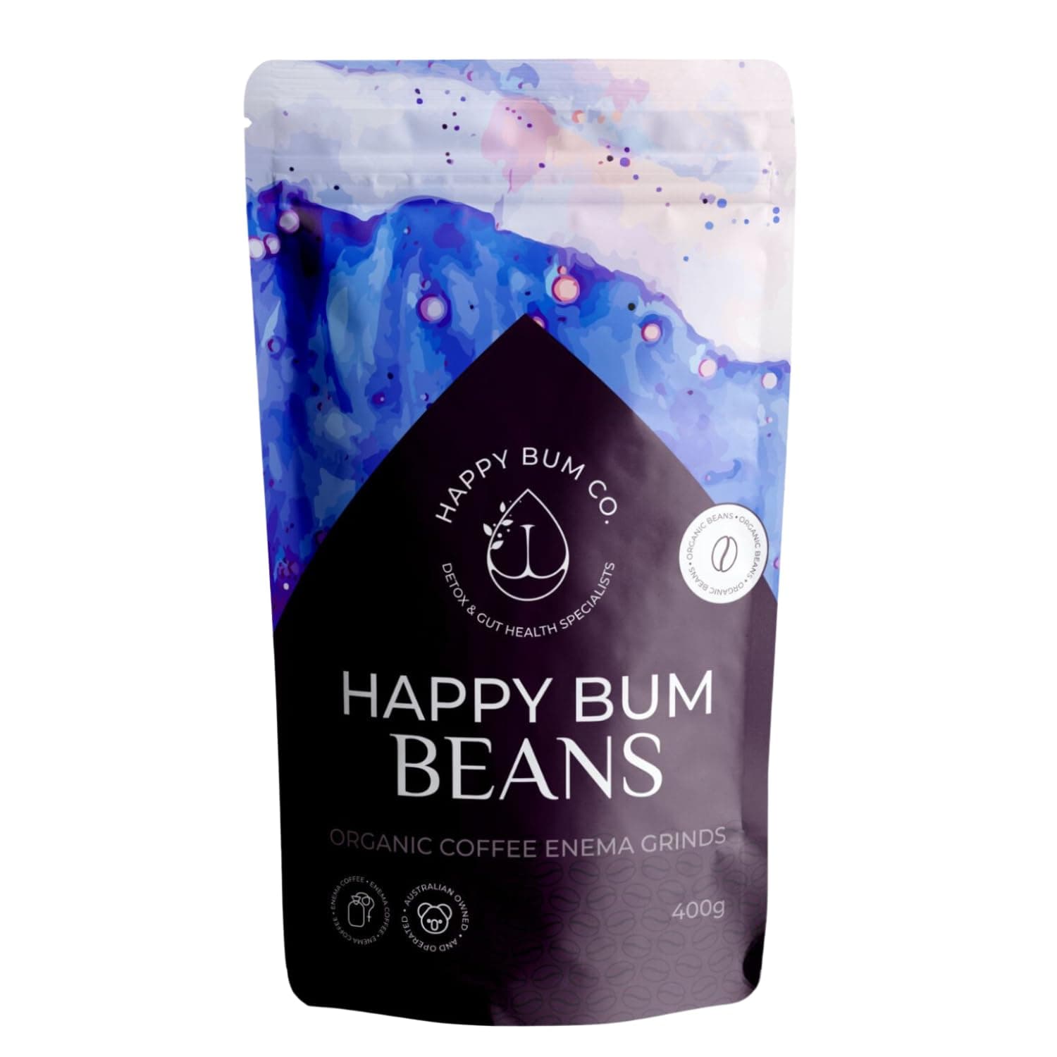 - Happy Bum Coffee Enema Beans | Medium Roast Enema Coffee Organic Detox with Higher Palmitic Acid, Mold-Free and Low Acidity for Gentle Detox and Gut Health (400g)