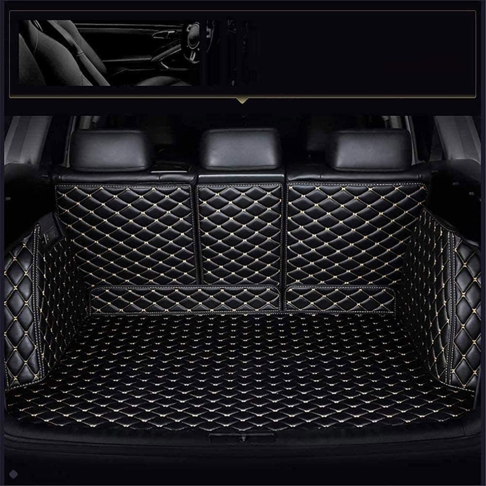 DEBAOFull Coverage Car Leather Boot Liner Mat Protector for Skoda Kodiaq GT 2019-2023, Waterproof Anti-Scratch Slip Auto Mat Accessories,B/Black-Beige