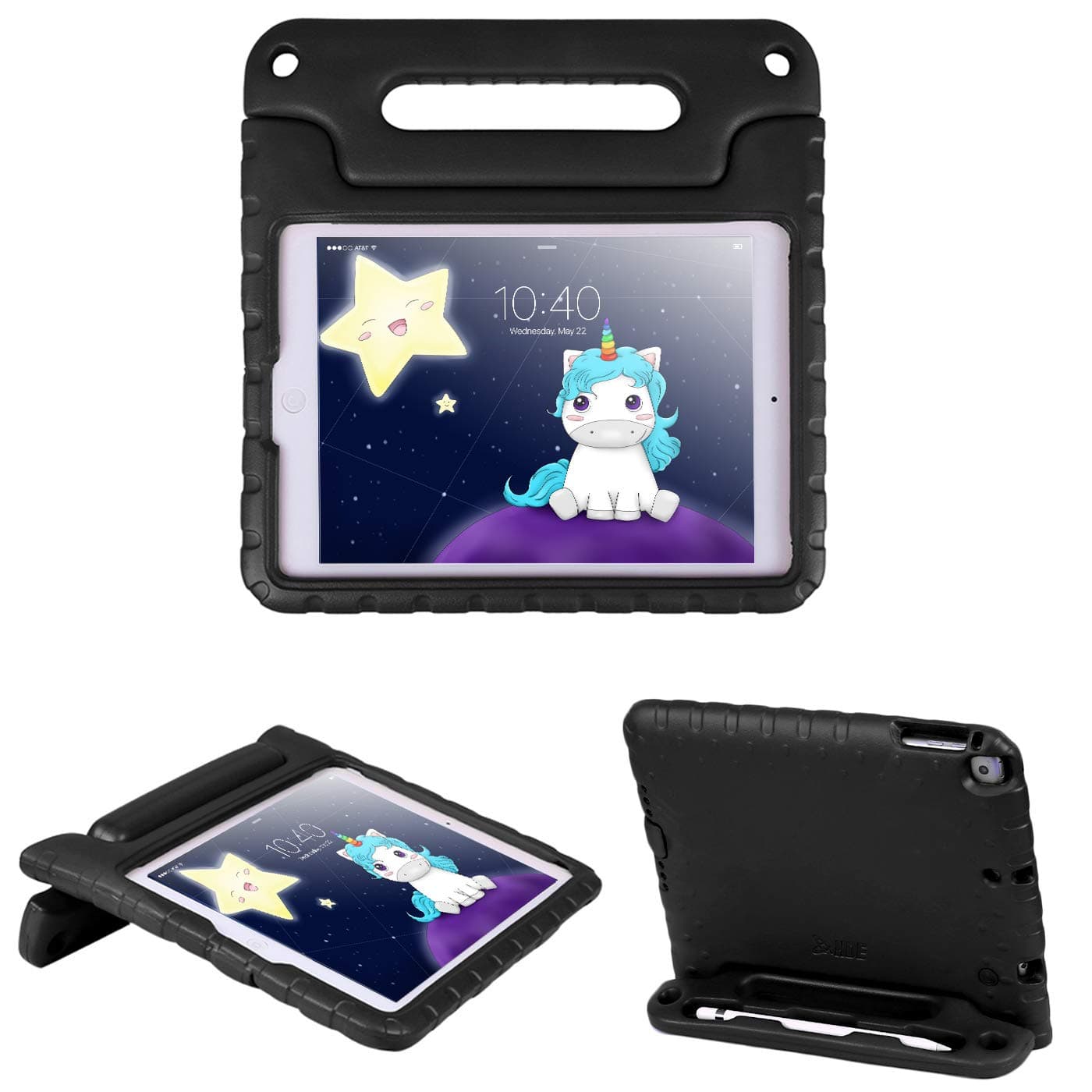 HDE iPad 6th Generation Case for Kids â€“ iPad 9.7 inch 5th and 6th Generation Cases for Kids Shock Proof Protective Light Weight Cover with Handle Stand for Apple iPad 9.7 with Pencil Holder - Black