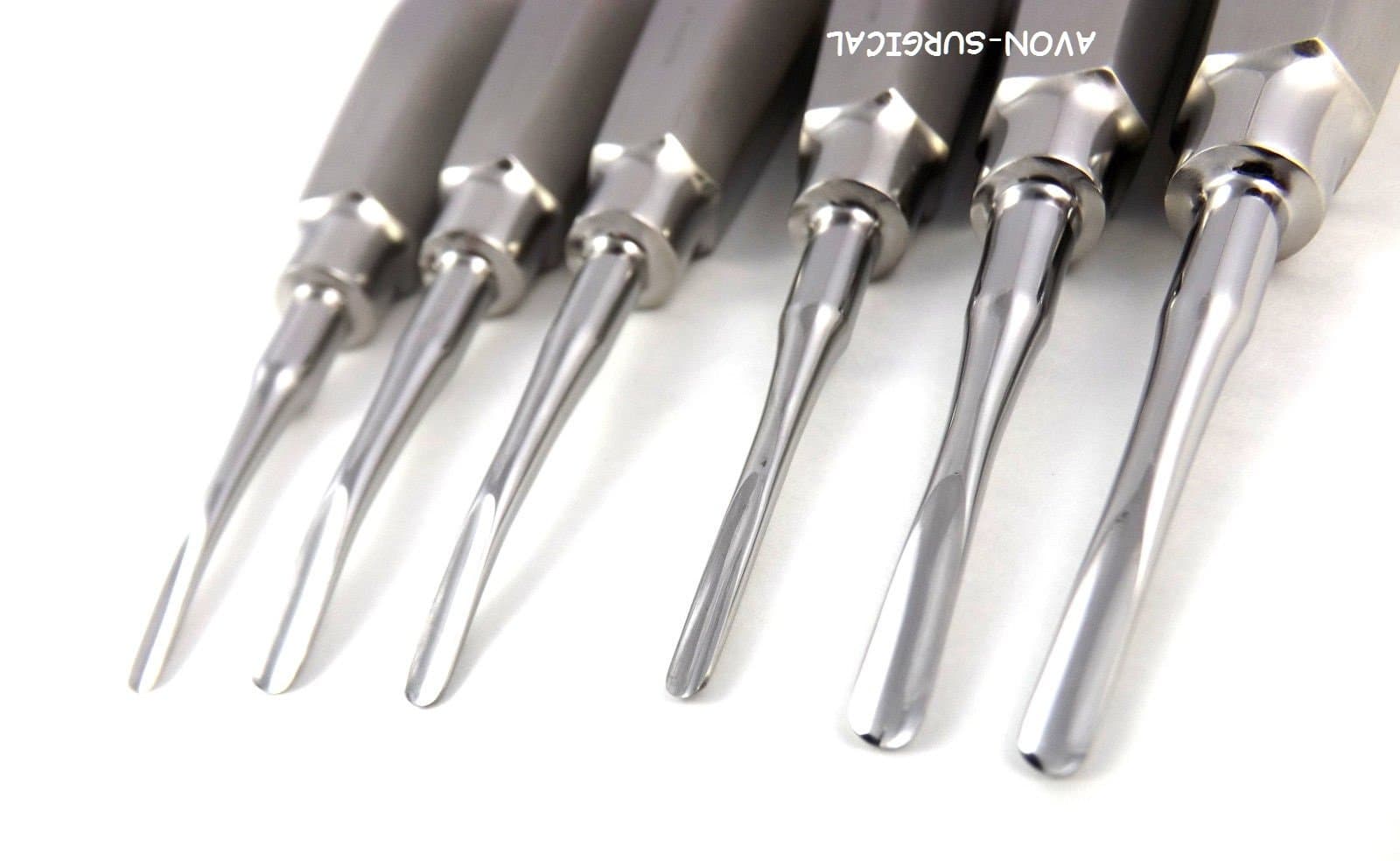Premium -Dental Luxating Root Elevator Tool Set – 6 PCS Set Straight & Curved 2mm, 3mm, 4mm | German Stainless Steel Precision Extraction Tools