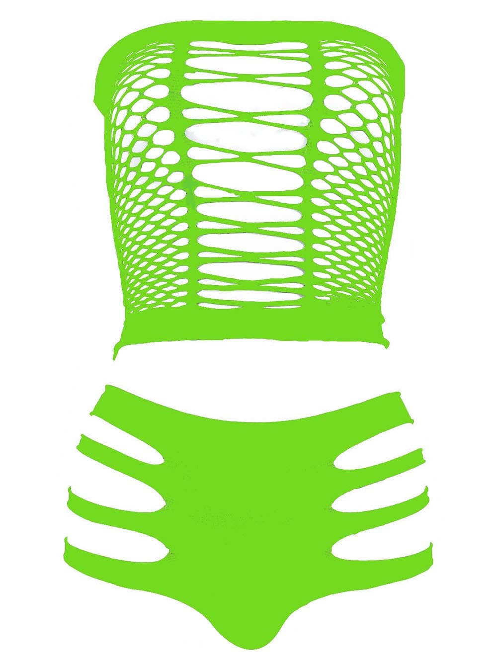 LEMON GIRL Women's Lingerie Fishnet BabyDoll Bodysuit Mini Dress Set One Size