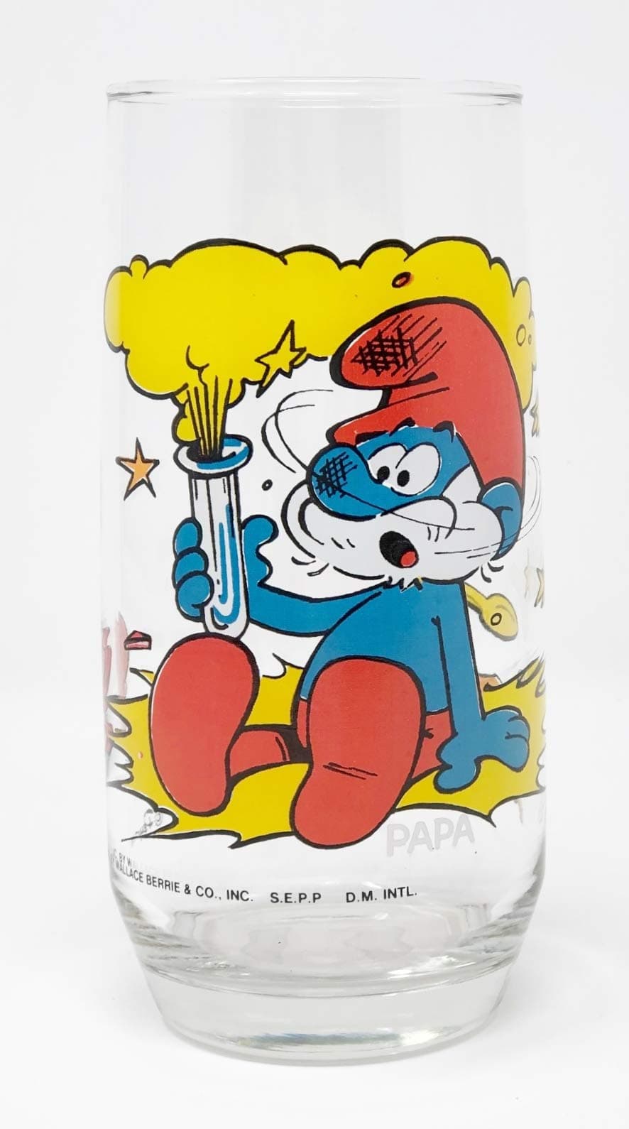 1982 Hardees & Papa Smurf Chemistry Professor 12 oz. Collector Glass Tumbler