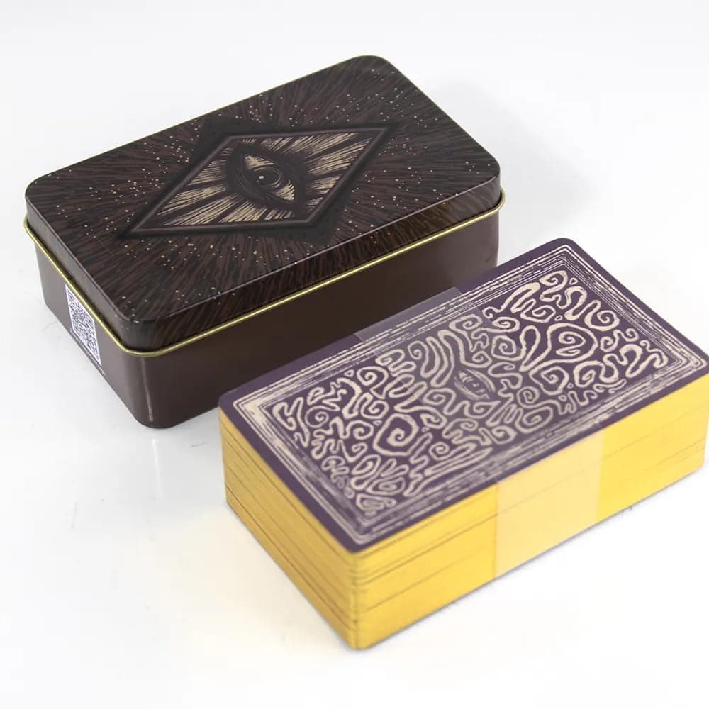 AYME Little Light Visions Oracle Tarot Card Game in A Tin A 78-Card Deck with Guidebook Gilded Golden (Limited Edition) 400 GSM Gold Core Cardstock for Adults, (Special Addition)