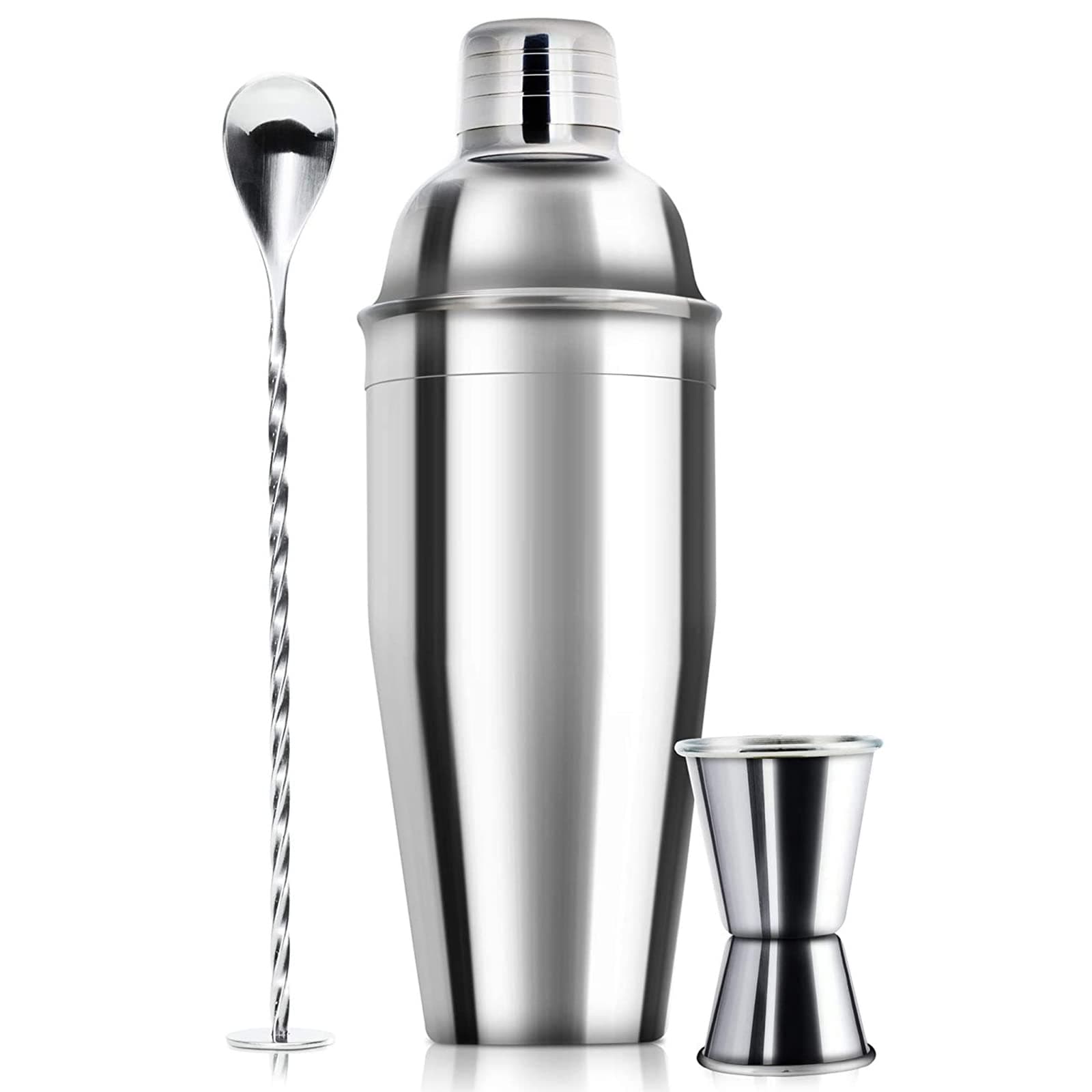 WPHUAW 24oz Cocktail Shaker Bar Set-Professional Margarita Mixer Drink Shaker Professional Stainless Steel Bar Tools Built-in Bartender Strainer for Martini Kit