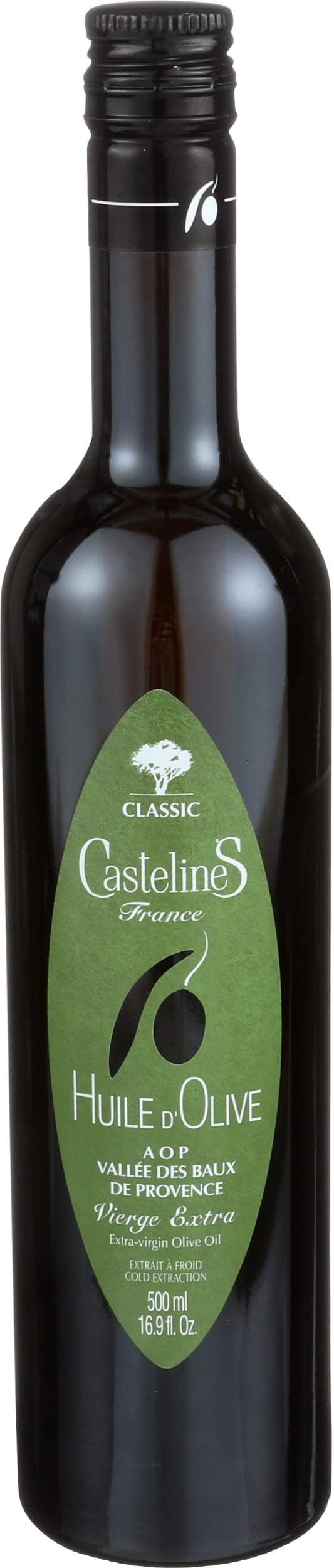 Castelines Classic AOP Vallee Des Baux De Provence 2020 Harvest Cold Extracted Extra Virgin Olive Oil - 0.5 Liter / 16.9 Ounces