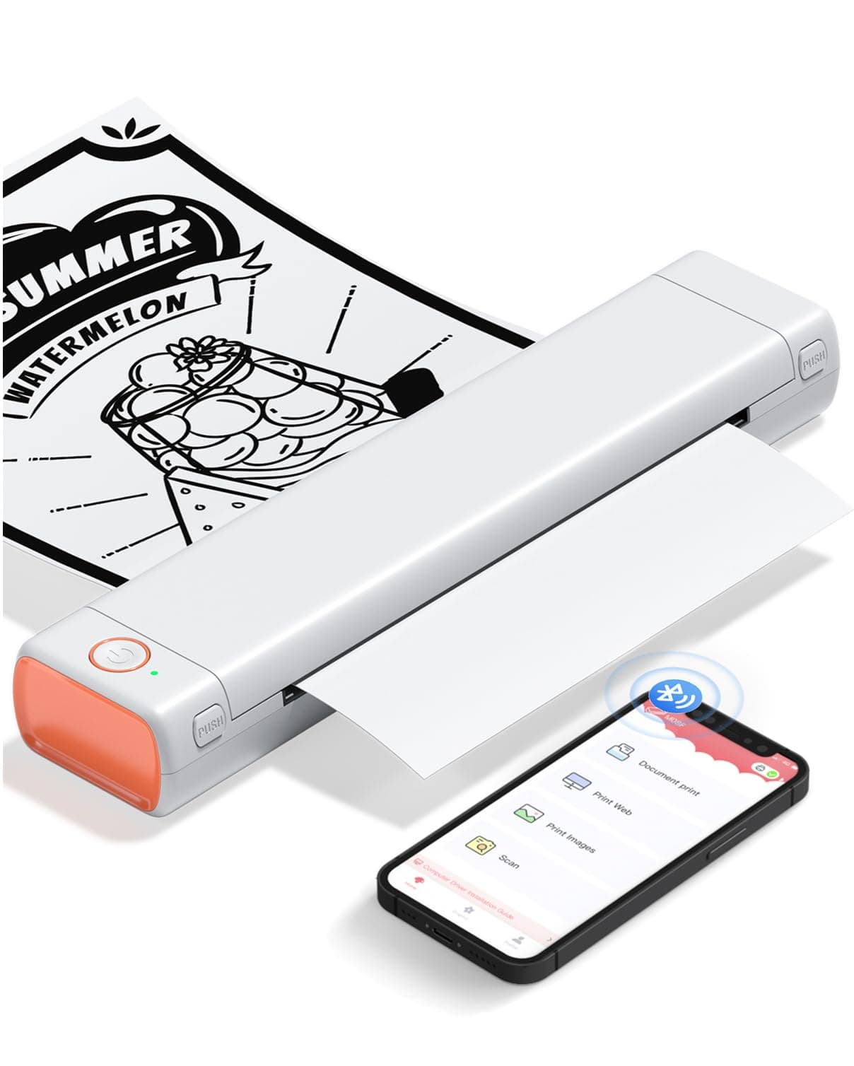 Phomemo Portable Printers Wireless for Travel, Thermal Tattoo Stencil Printer for Office, Home, Business, M08F-A4 Bluetooth Inkless Printer for A4 Size, Compatible with Smartphone & Laptop