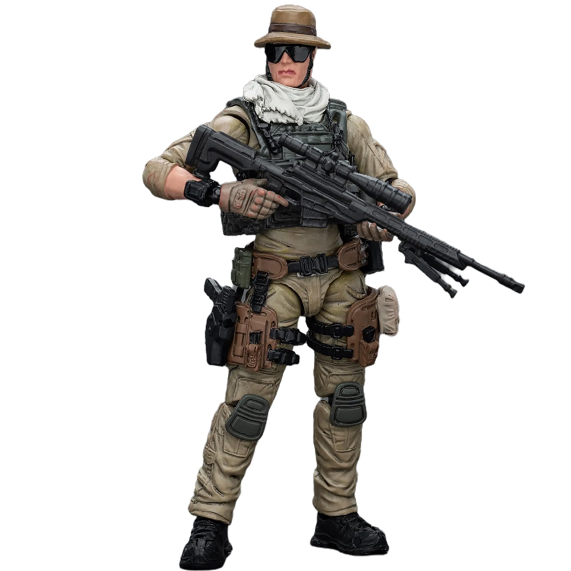 JOYTOY 1/18 Action Figure Military Hardcore Coldplay US Army Delta Assault Squad Sniper 3''Tall Movable Model Collectible Figurine