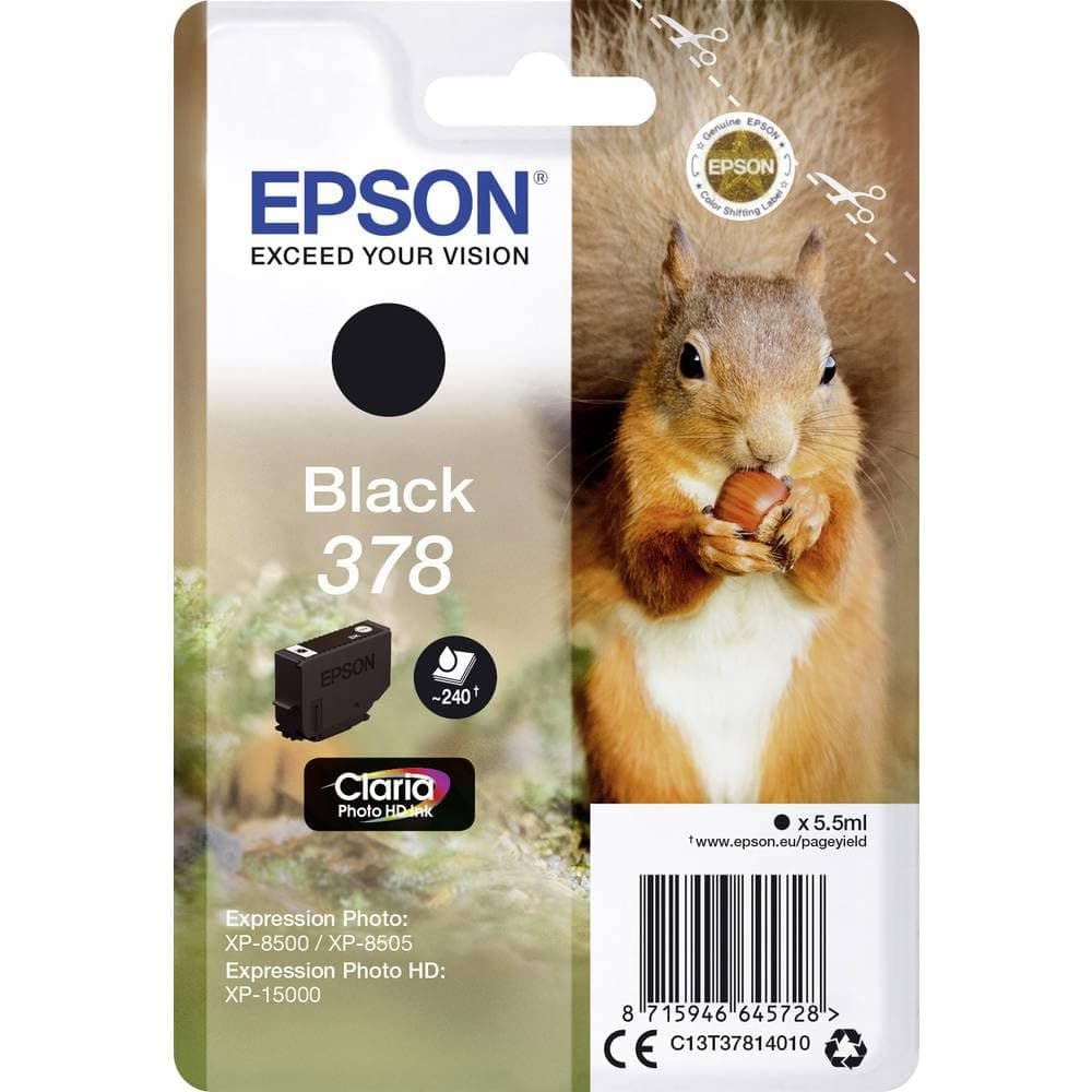 Epson 378 Black Squirrel Genuine, Claria Photo HD Ink Cartridge, Standard Capacity
