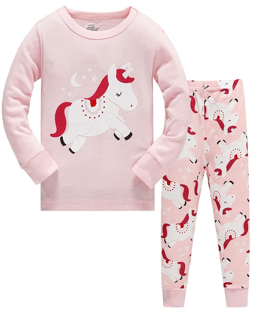 Girls Christmas Pyjamas Set Toddler Clothes Sleepwear Animal Printed Nightwear Winter Long Sleeve Pjs 2 Piece Outfit Xmas Gift for Kids