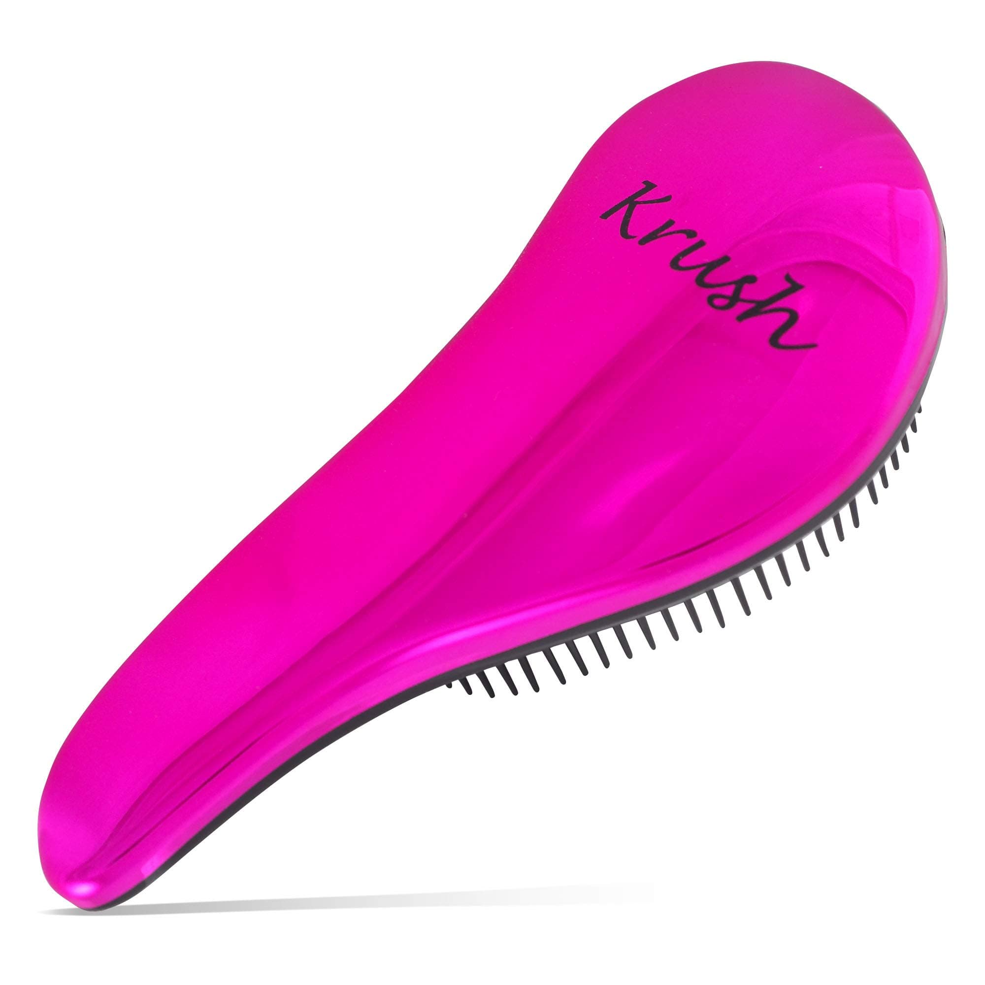 Krush Glide Thru Ergonomic Detangling Brush for Adults & Kids Hair - Detangler Comb & Brush for Natural, Curly, Wet or Dry Hair – Rose Red
