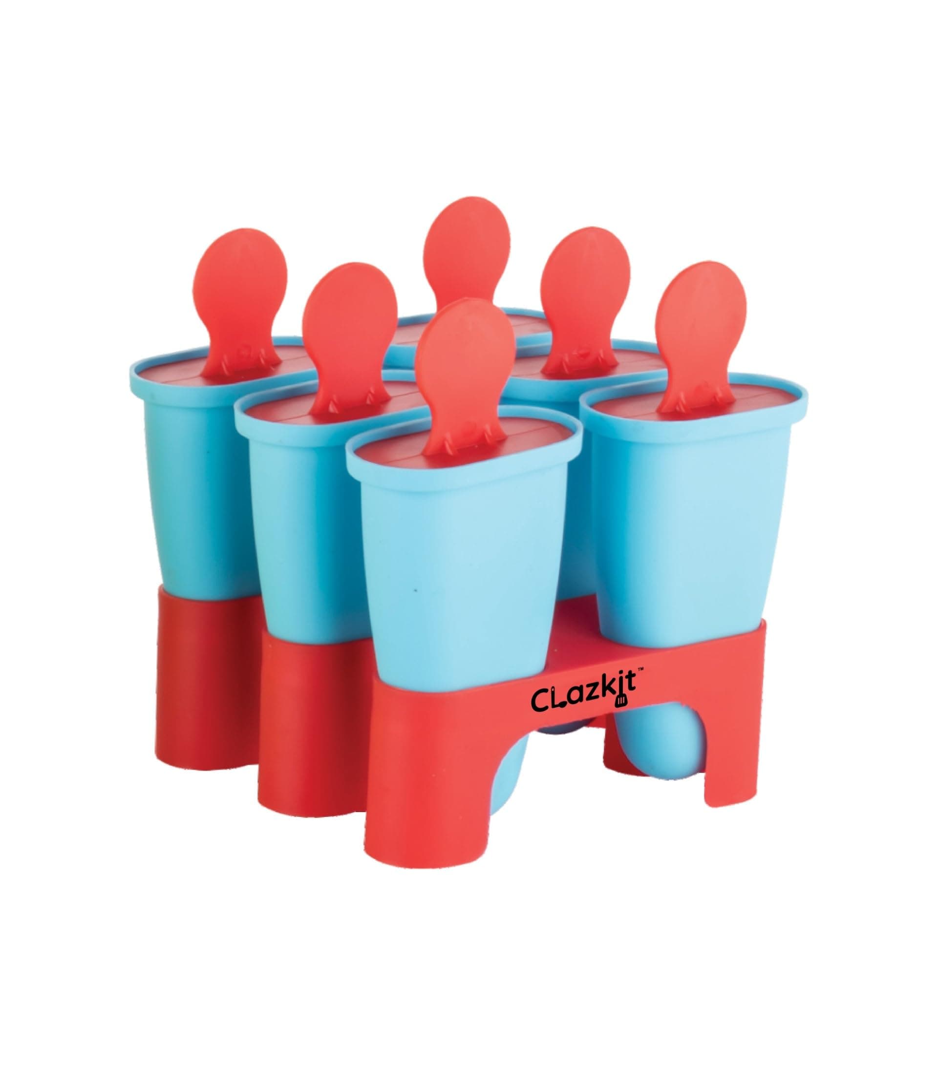 Set of 6 Plastic Reusable Ice Pop Makers, Homemade Popsicle/Frozen Ice Cream/Kulfi Candy for Children & Adults - Multicolor, 11.4 x 11.9 x 14.1 cm
