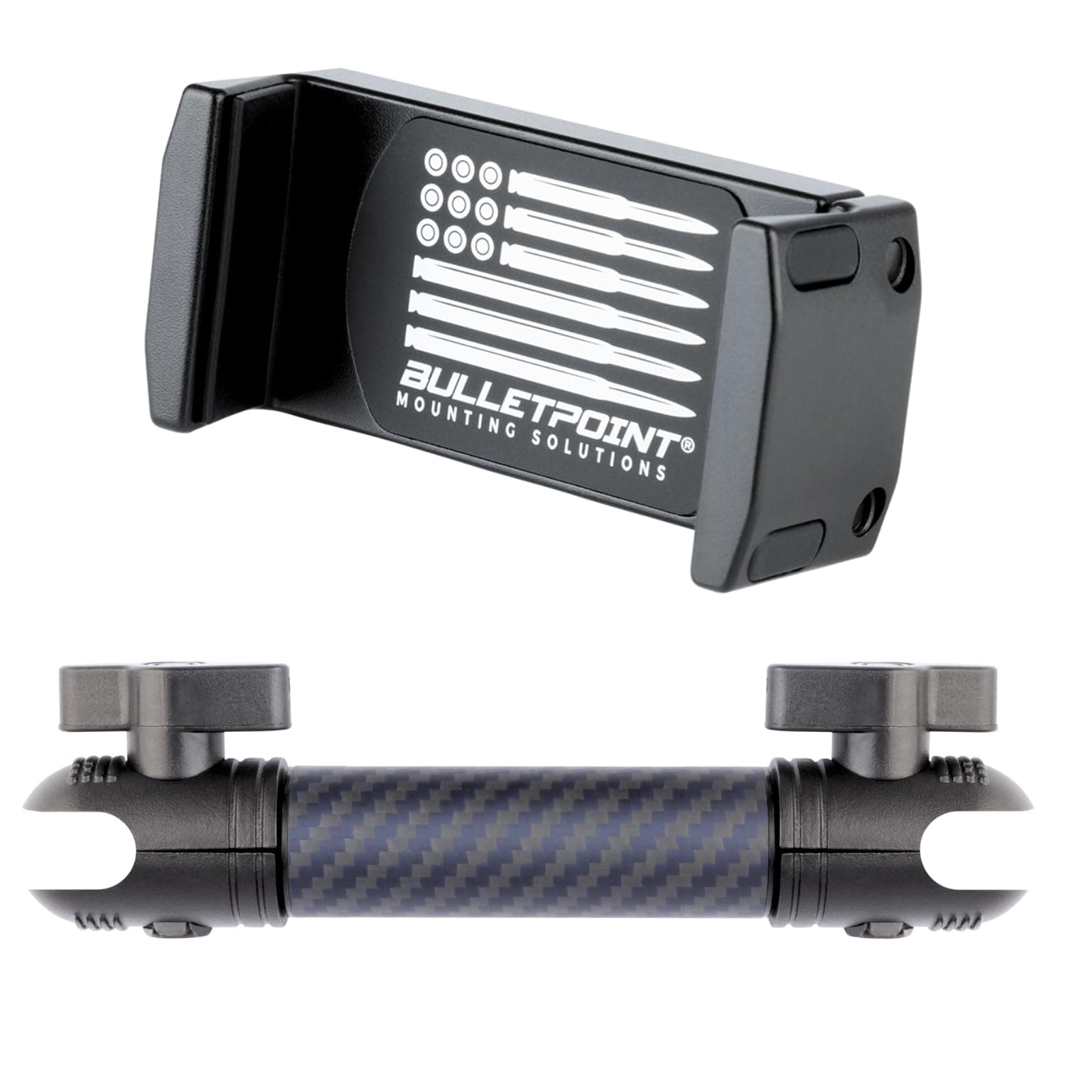 Dash Mount Cell Phone Holder with 7cm Carbon Fiber + Kevlar Mounting Arm Compatible with iPhone and Android Smartphones - Fits 20mm (0.787 inches) Attachment Ball