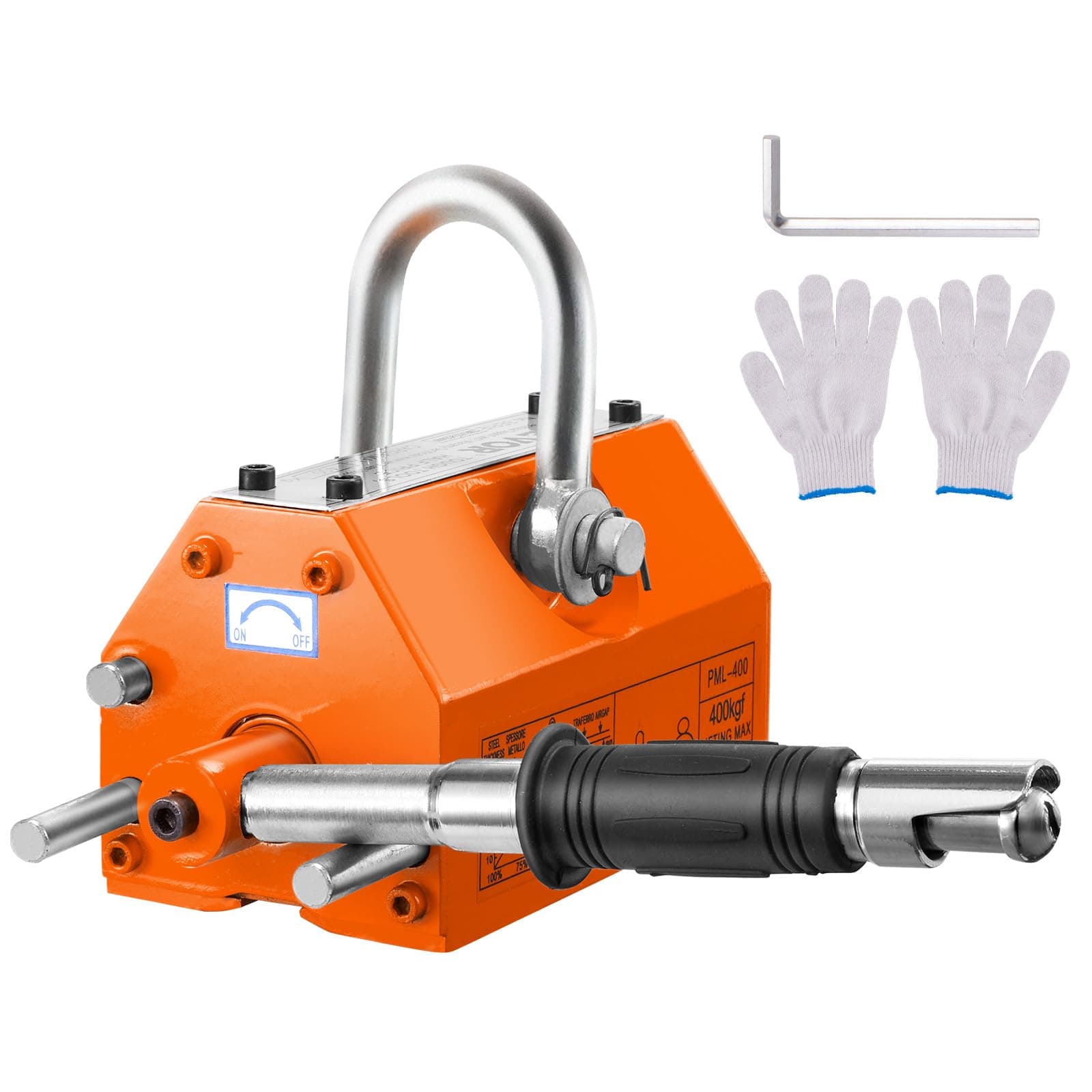 VEVOR Magnetic Lifter, 880 lbs / 400 kg Pull Capacity, 2.5 Safety Factor, Neodymium & Steel, Lifting Magnet with Release, Permanent Lifting Magnets, Heavy Duty Magnet for Lifting, Shop Crane, Block,