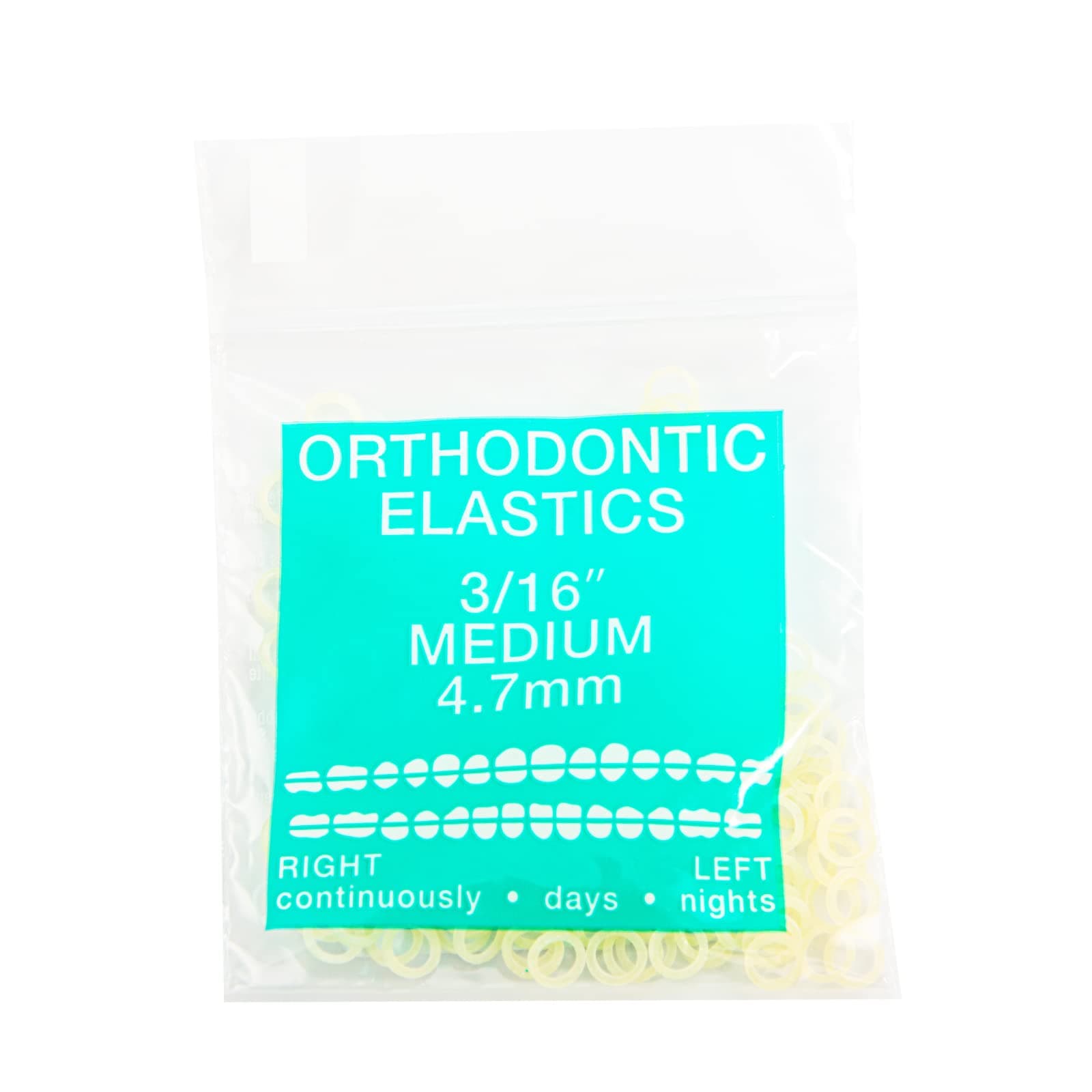 JMU Orthodontic Elastics 3/16 Medium, 100 Pack Orthodontic Rubber Bands Intraoral Elastic Bands Latex Dental Rubber Bands Made in USA