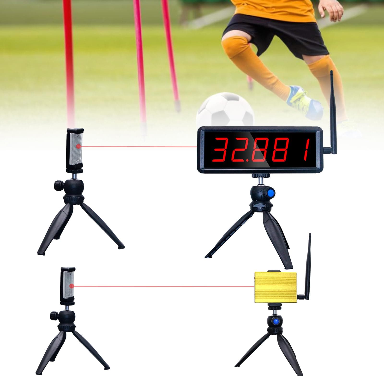 Wireless Laser Timer For Sprints, Track 40 60 Yard Dash, Sprint System, Running Racing Race Clock Stopwatch Speed Tranning