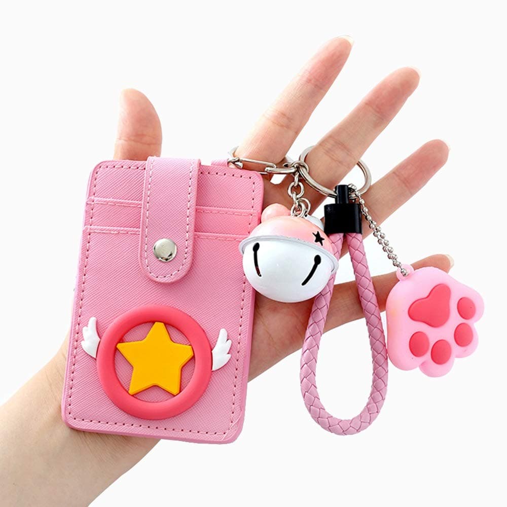 Safety and protective equipment ID Card Holder Case With Keyring Bus Pass Office Badge Card Slot Holder Cute Wallet Ornaments For Kids And Women Travel Suitable for people with security needs