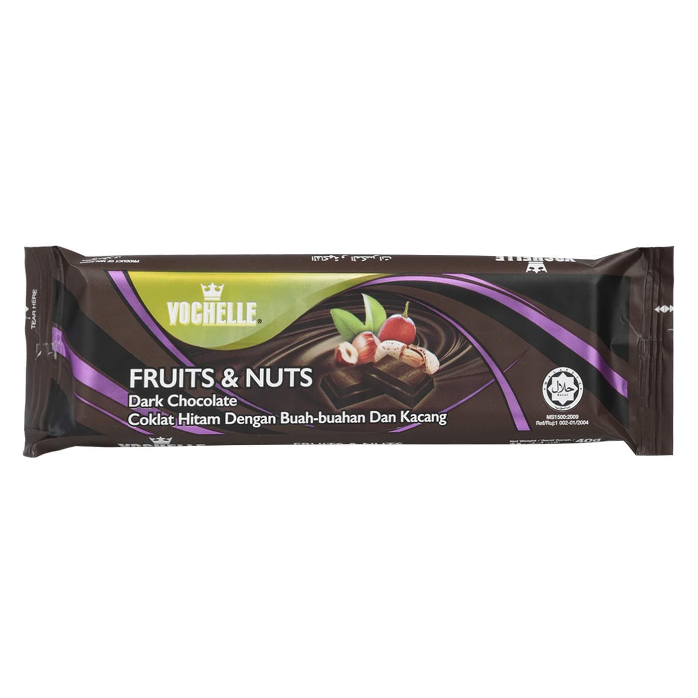 Vochelle Fruits & Nuts Dark Chocolate, 40 g