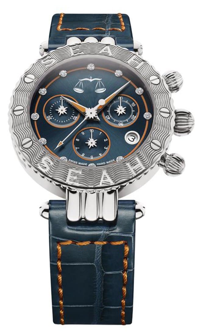 Seah Galaxy Zodiac sign Libra 38mm Stainless Steel Swiss Luxury watch