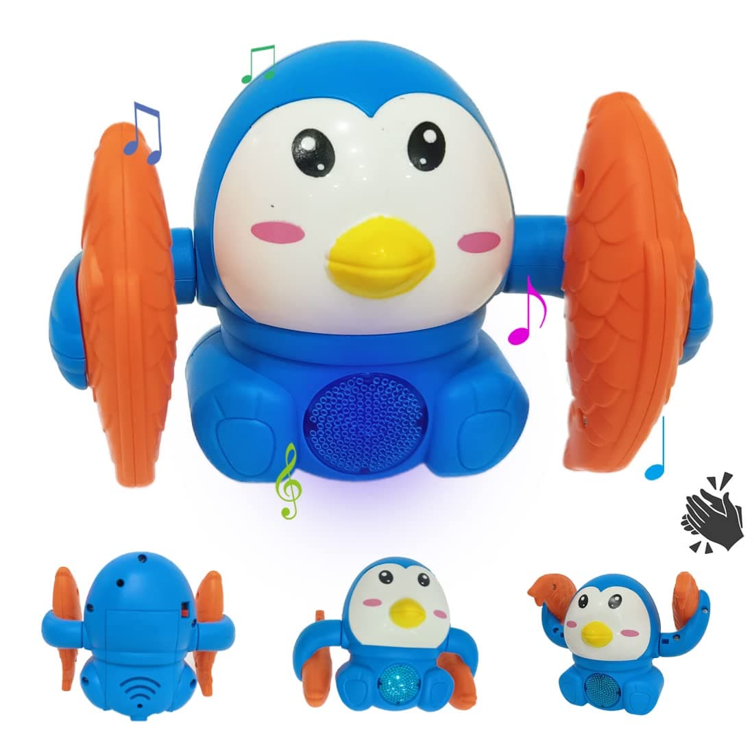 Wembley Dancing Crawling Baby Toys For 6 Month Old Baby Girls Boys,Kids Musical Toys For Babies With Light With 360°Spinning&Rolling Moving For 6-12 Months Penguin Sound Toy-Bis Approved,Multicolor