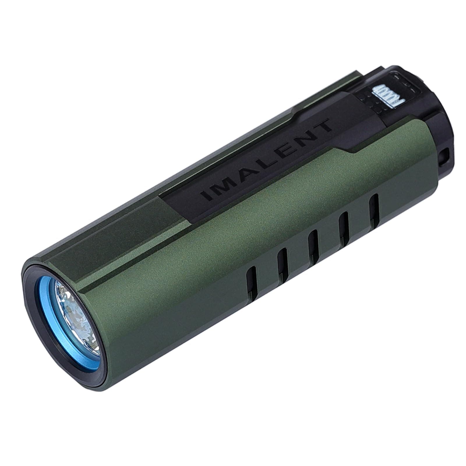 IMALENT LD70 4000lumens EDC Flashlight Rechargeable, Small Bright Torch Uses CREE XHP70.2 LED, Pocket Torch with OLED Display for Home Checking and Dog Walking (ArmyGreen)