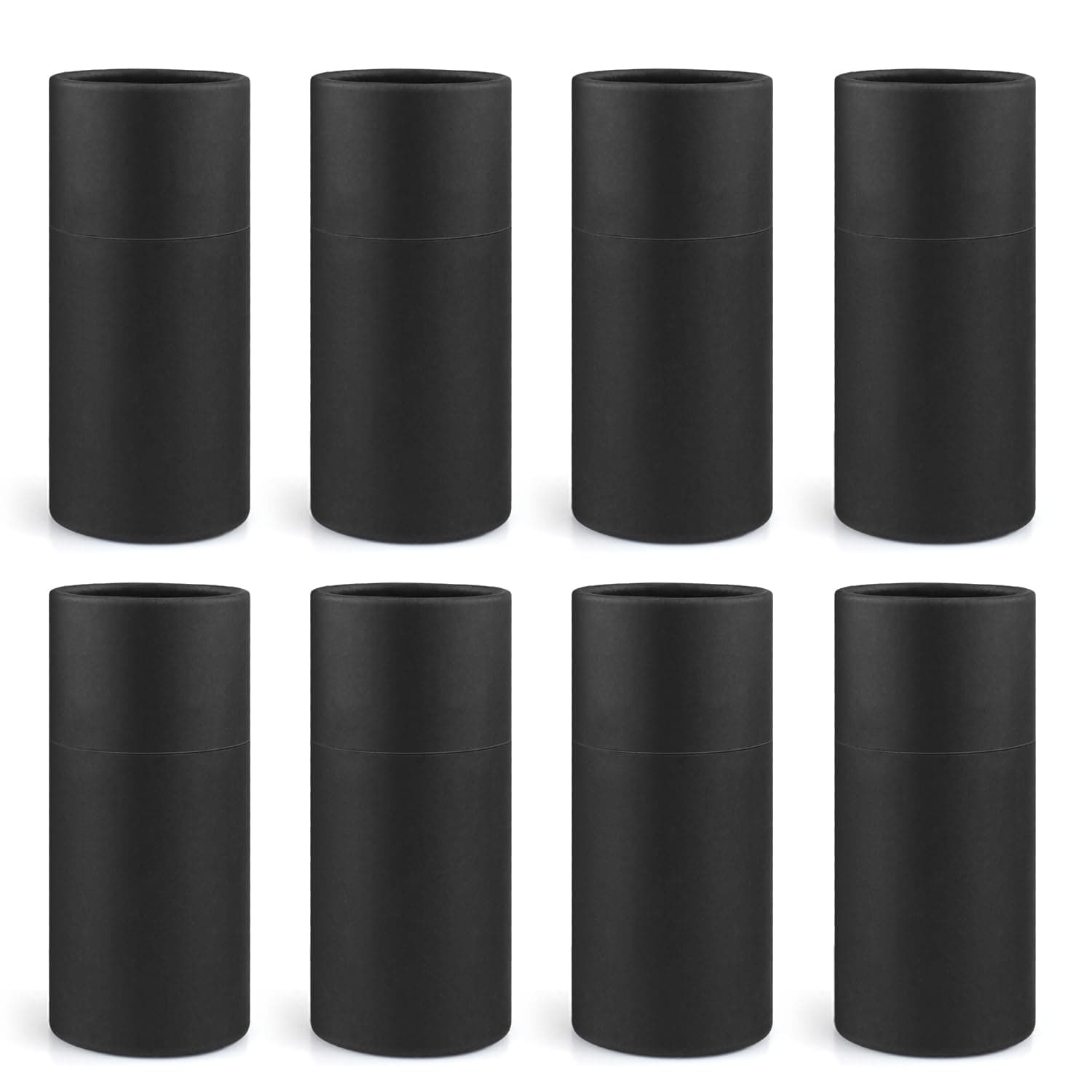 8Pcs 50ml Black Kraft Paperboard Tubes with Lids,Empty Round Cardboard Jars,Essential Oil Packaging Bottle,Kraft Paper Containers for Pencils,Tea,Coffee Cosmetic,DIY Crafts,Gift Packaging