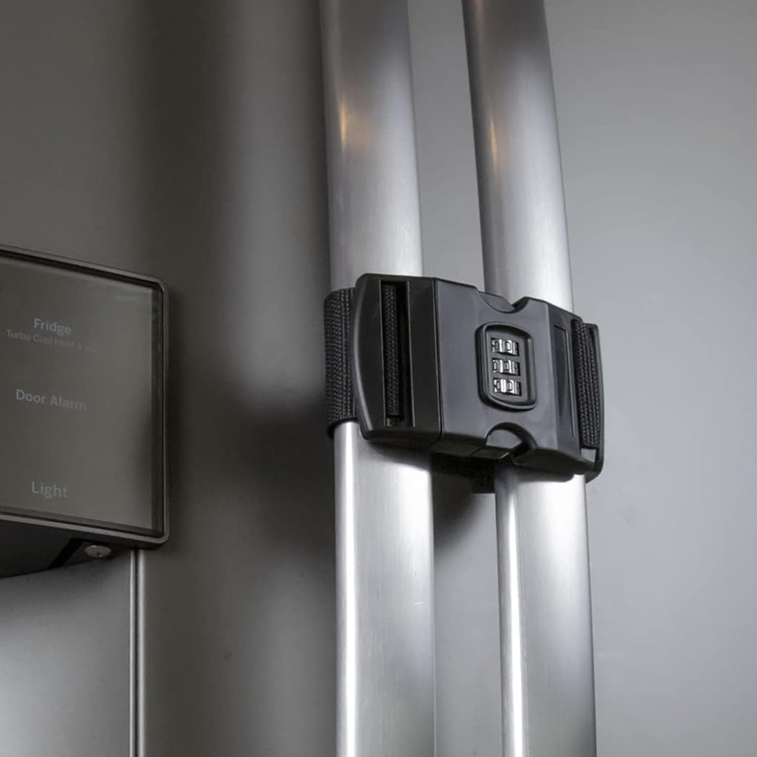 Child-Proof Refrigerator Lock with Combination - Original French Door Fridge Strap Lock for Kids, & Toddlers - Secure, Adjustable, & Easy Installation Cabinet Safety Locks - Pack of 2