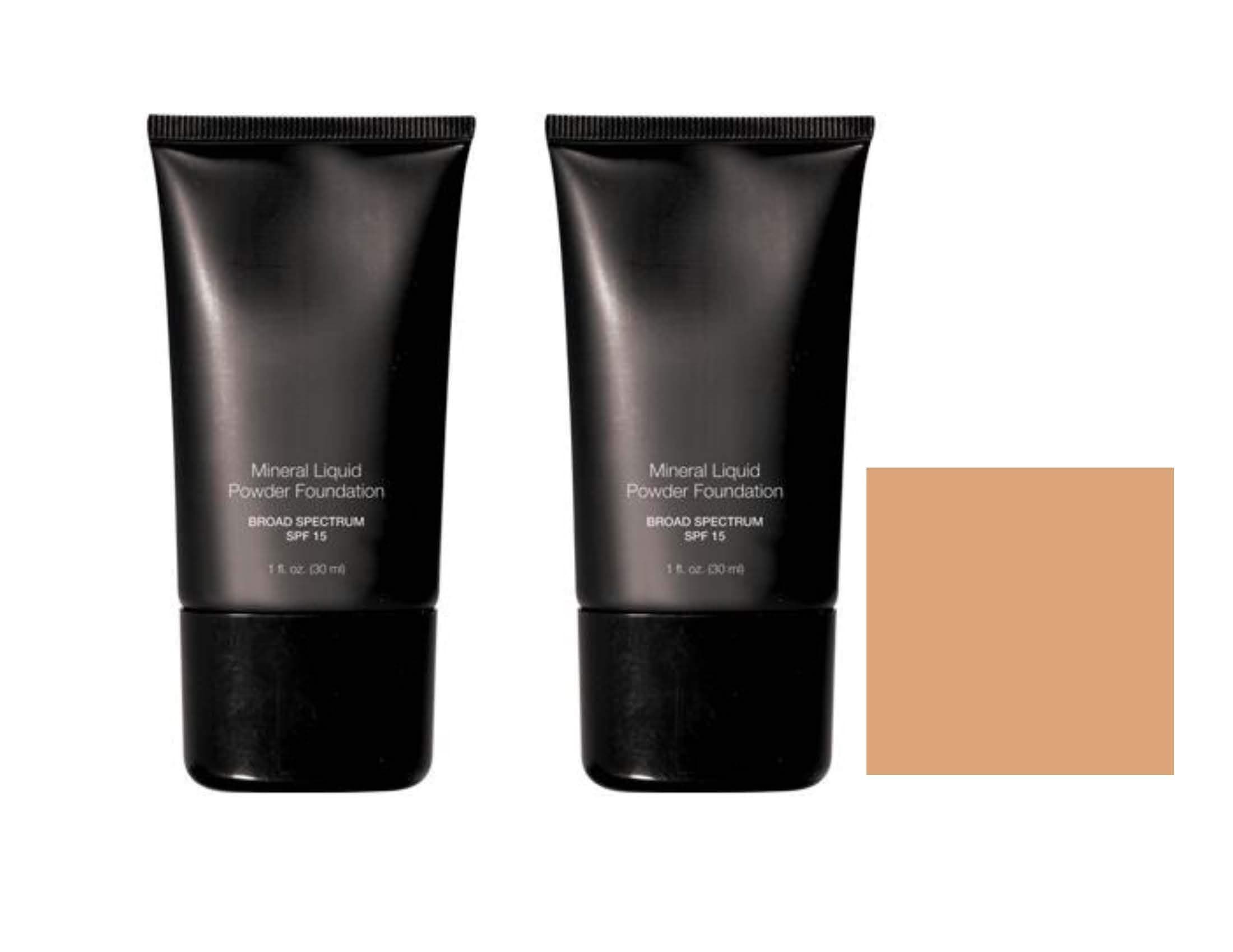Mineral Liquid Powder Foundation Broad Spectrum SPF 15 Pack of 2 (Natural Beige)