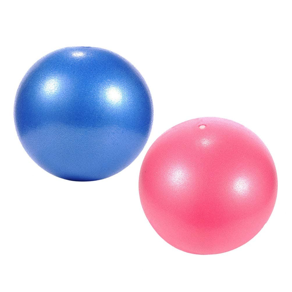 2pcs Pilates Ball Small Exercise Balls Mini Yoga Balls with Inflatable Straw for Improves Balance Core Strength Physical Training (Random Color)