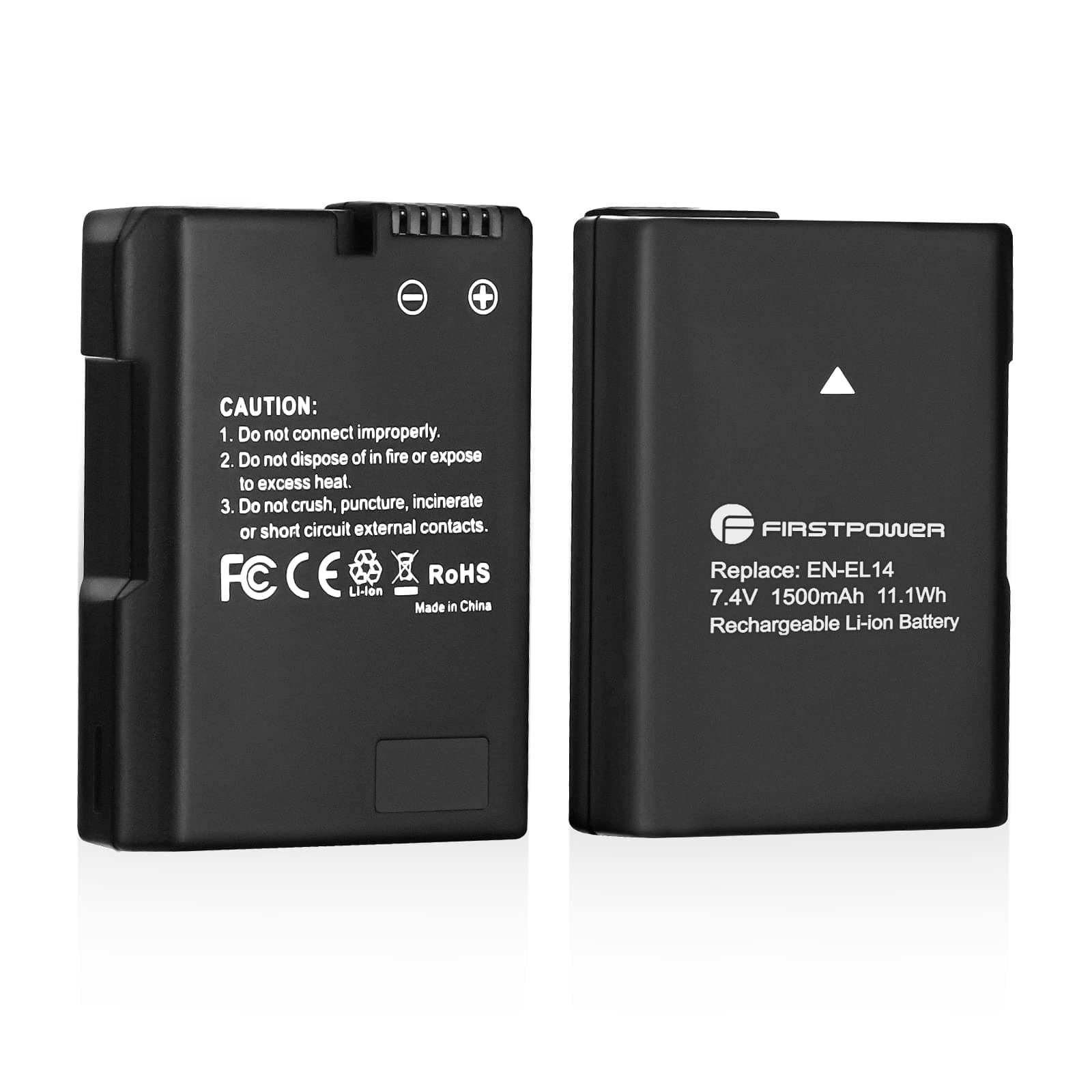- FirstPower EN-EL14/EN-EL14a Battery (2-Pack, 1500mAh) for Nikon D3500 D3400 D3300 D3200 D3100 D5600 D5500 D5300 D5200 D5100 DF Coolpix P7000 P7100 P7700 P7800