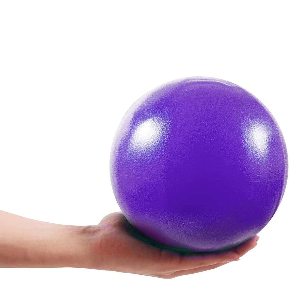 Mini Yoga Pilates Ball, Exercise Ball, 9 Inch Bender with Inflatable Straw for Barre, Physical Therapy, Stability, Stretching, Core Training Exercise Gym Improves Balance, Strength, Purple