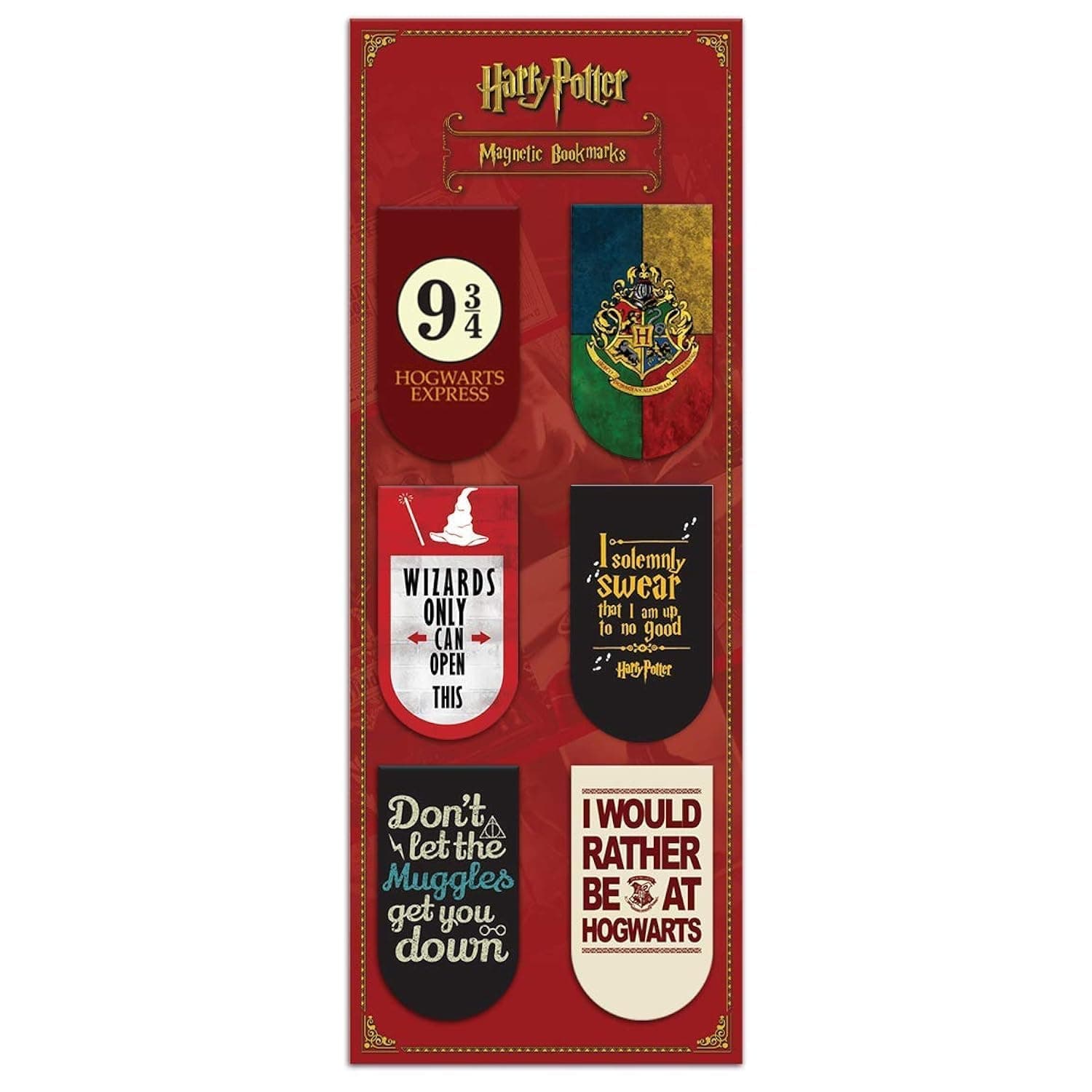 MC SID Razz Harry Potter Magnetic Bookmarks | Gift for Readers and Book Lovers| Girl Friends/boy Friends/Licensed by Warner Bros USA… (Harry Potter Pack of 6)