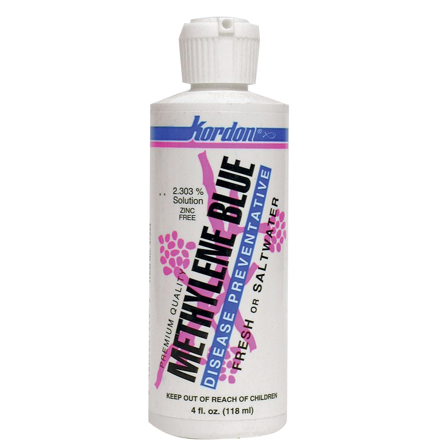 Kordon Methylene Blue Disease Preventative – Safe for Freshwater & Saltwater Aquariums, Prevents Fungal Infections & Treats Parasites, Reduces Fish Stress, 4-Ounces
