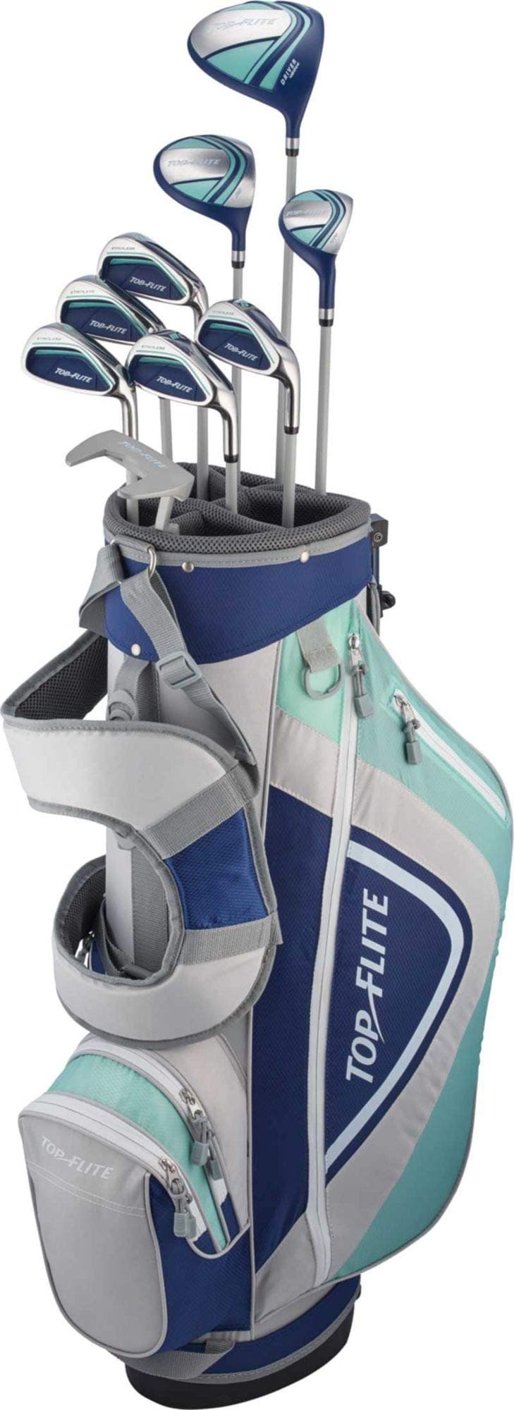 Top Flite Women's 2018 XL 12-Piece Complete Golf Club Set – (Graphite)-Blue/Grey-Right Hand-Standard