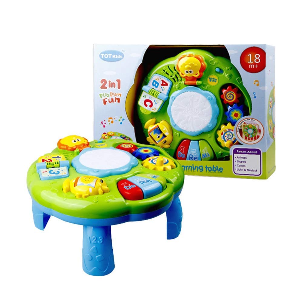 XUMING Musical Learning Table Baby Toys,Early Education Music Activity Center Game Table,Suitable for 0-3 Years Old Child Lighting And Sound Gifts