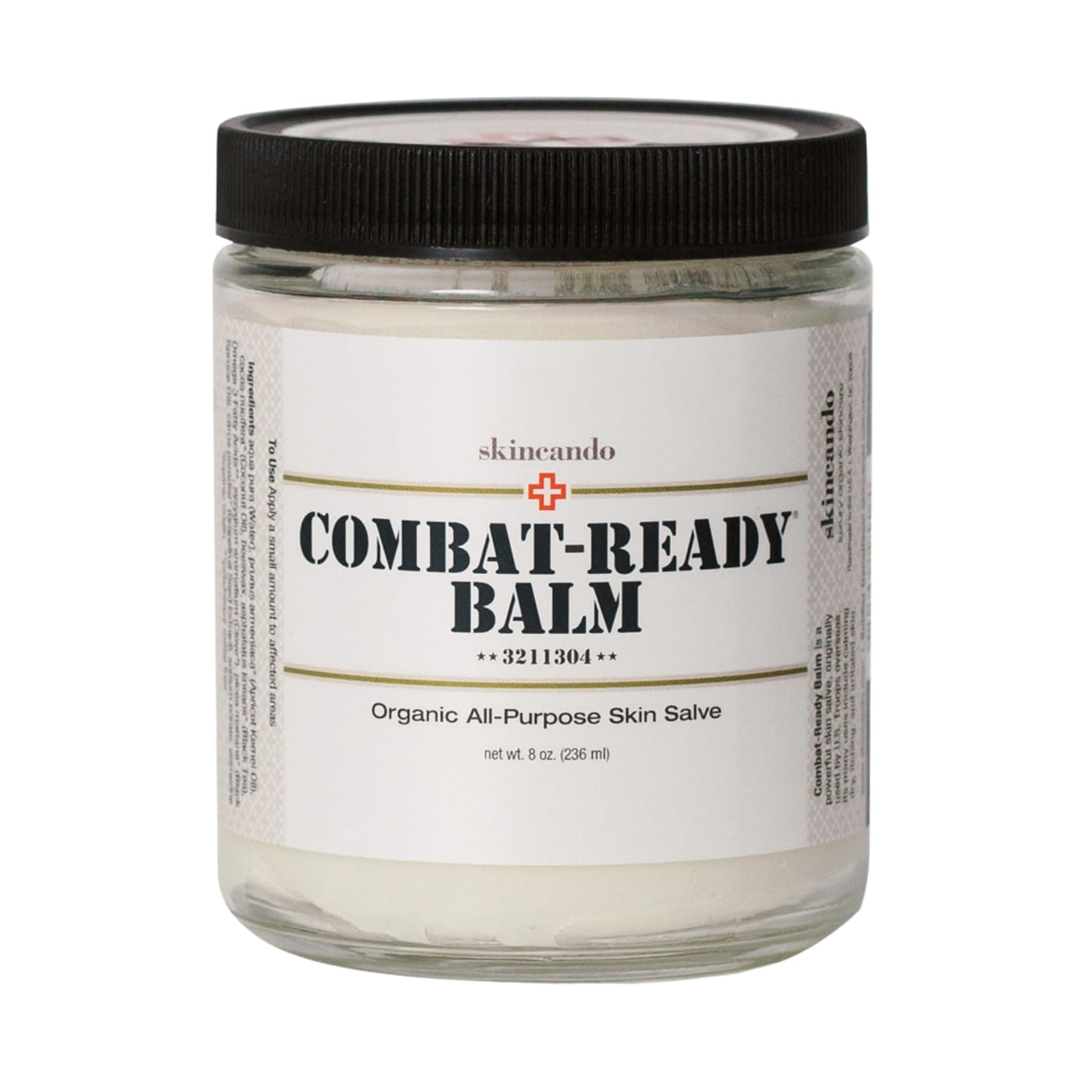 Combat Ready Skin Balm 8oz by Skincando – All Natural - Intensive Moisturizer – Skin Cream - Organic ingredients – Apricot Kernel Oil – Grapefruit Seed Extract – Black Spruce - Black tea Moisturizer
