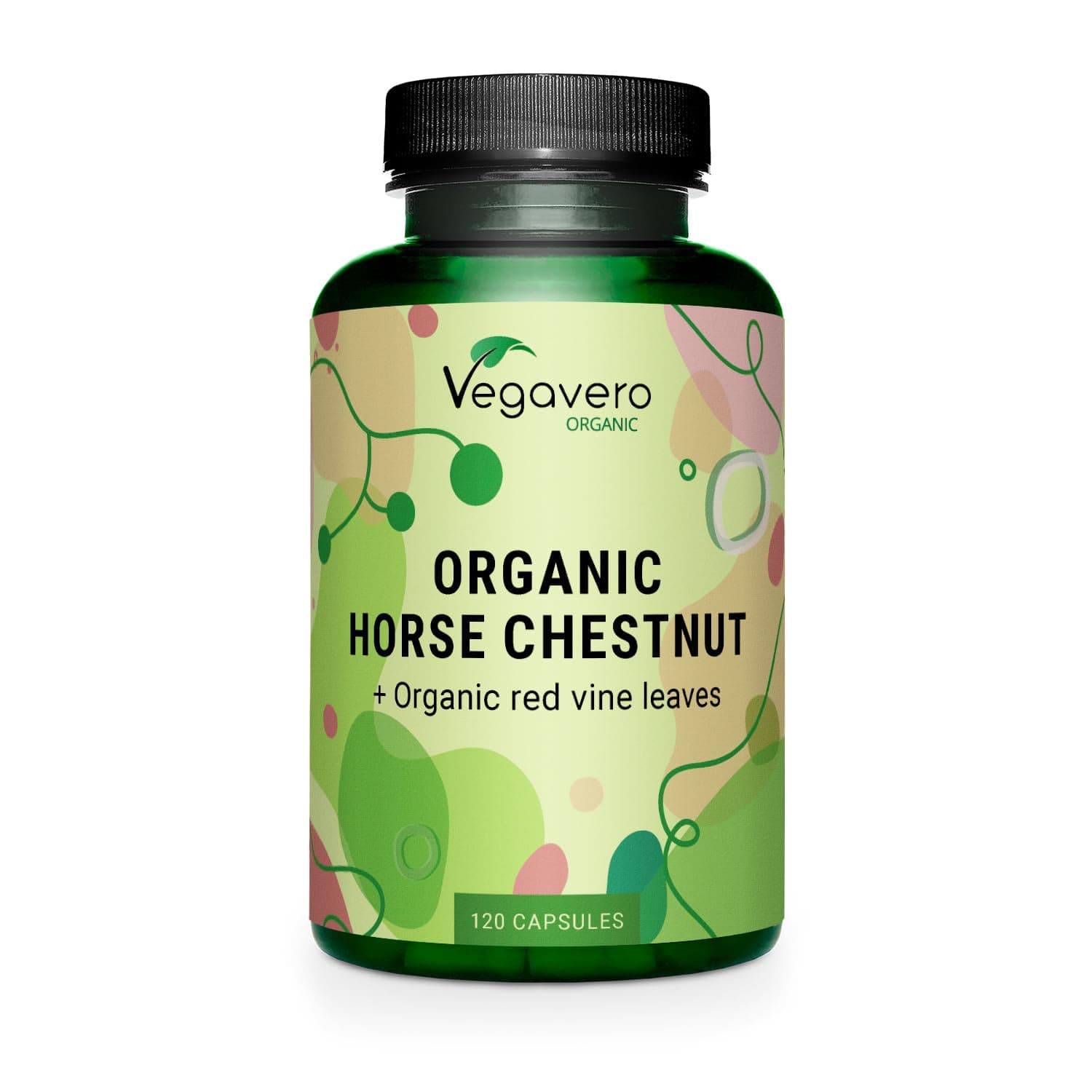 Vegavero Organic Horse Chestnut Extract | with Red Vines & Acerola Cherry | 120 Capsules | NO Additives | Circulation & Varicose Veins Support | Aesculus Hippocastanum | Vegan