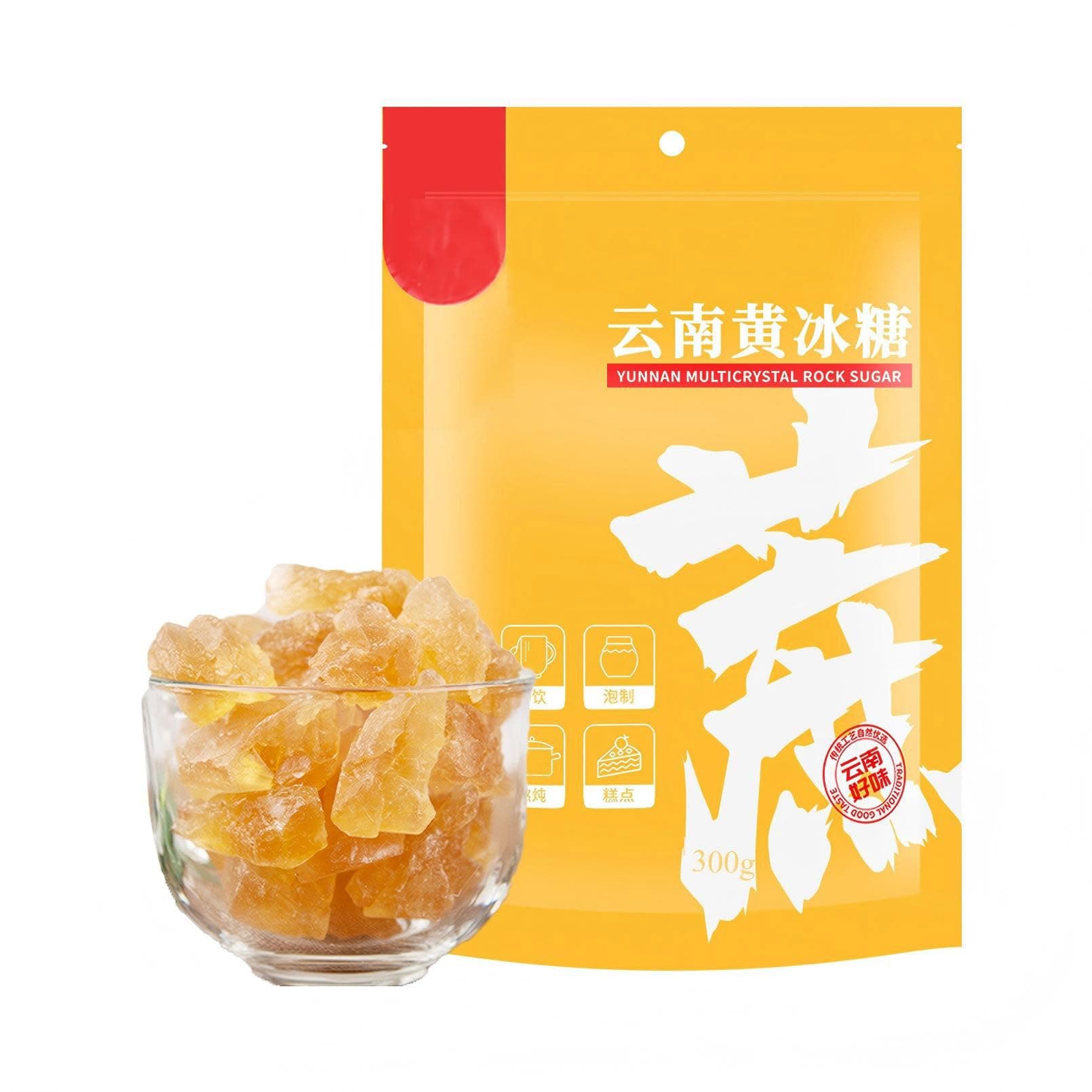 Mkostlich Medium-Sized Yellow Rock Sugar, Rock Sugar for Pho, 10.58oz/300g 黄冰糖