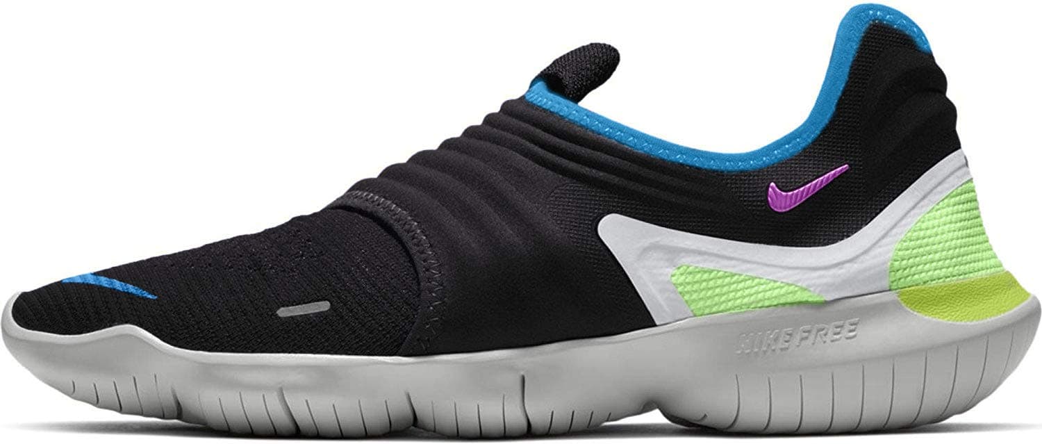 Men's Free Rn Flyknit 3.0 Black/Hyper Violet-Laser Orange Running Shoes-10 UK (10.5 US) (AQ5707-003)