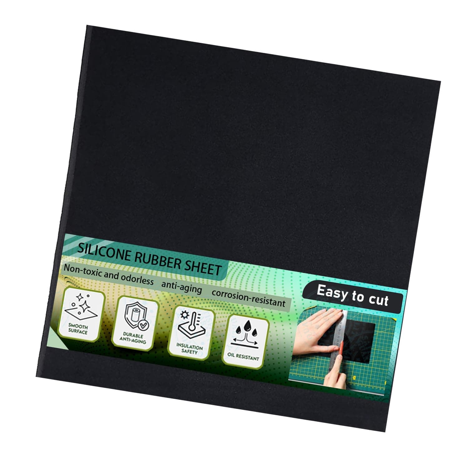 Silicone Rubber Sheet,Heat Resistant, Heavy Duty,High Grade 60A,12 x 12 Inch, 1/25 Inch Thickness for DIY Gaskets, Pads, Seals, Crafts, Flooring,Cushioning of Anti-Vibration, Anti-Slip