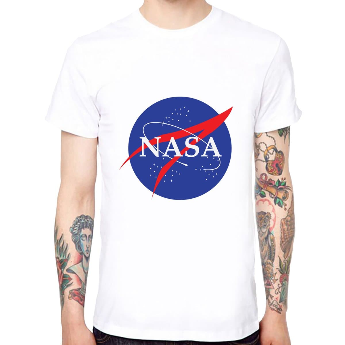 Yingyan NASA Aerospace Men's Soft Cotton Funny Cool T-Shirts Short Sleeve Tops Tee