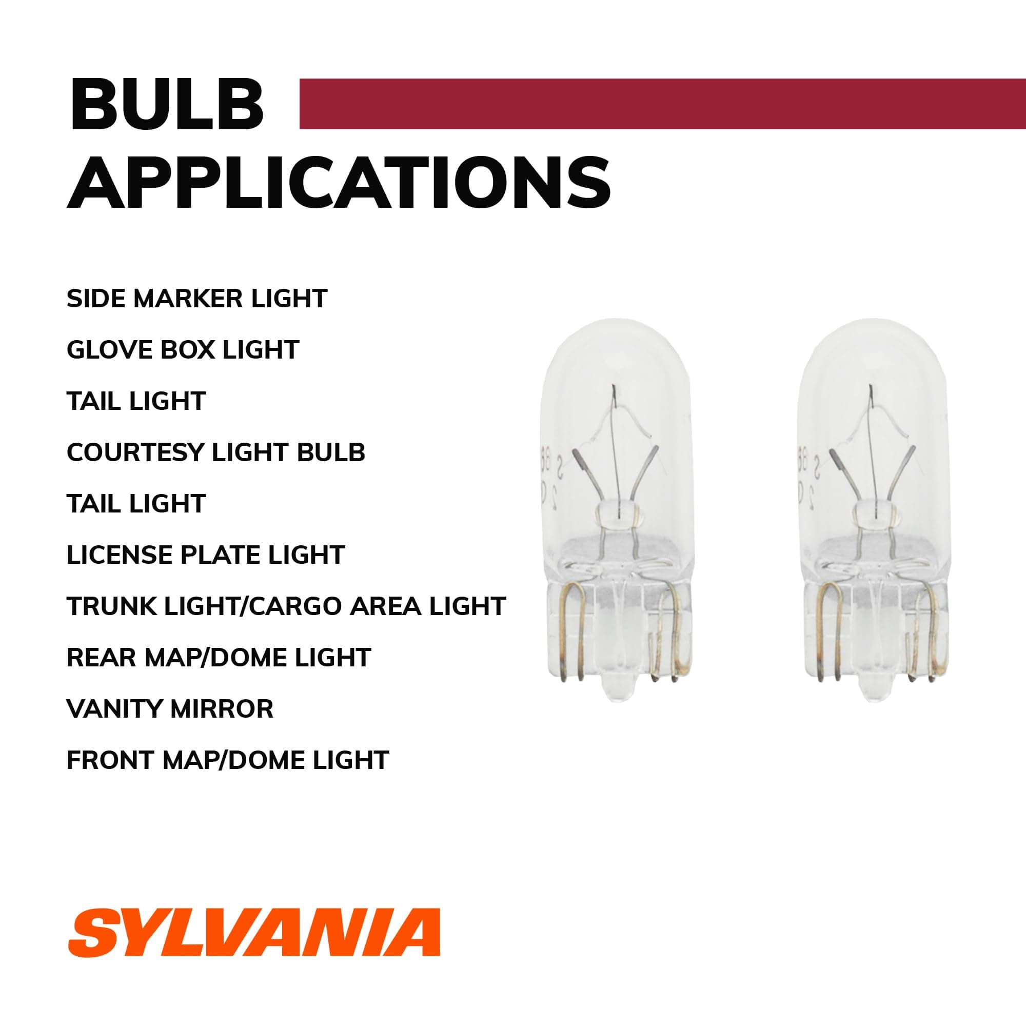 Sylvania 194 Long Life Miniature Bulb, Contains 2 Bulbs