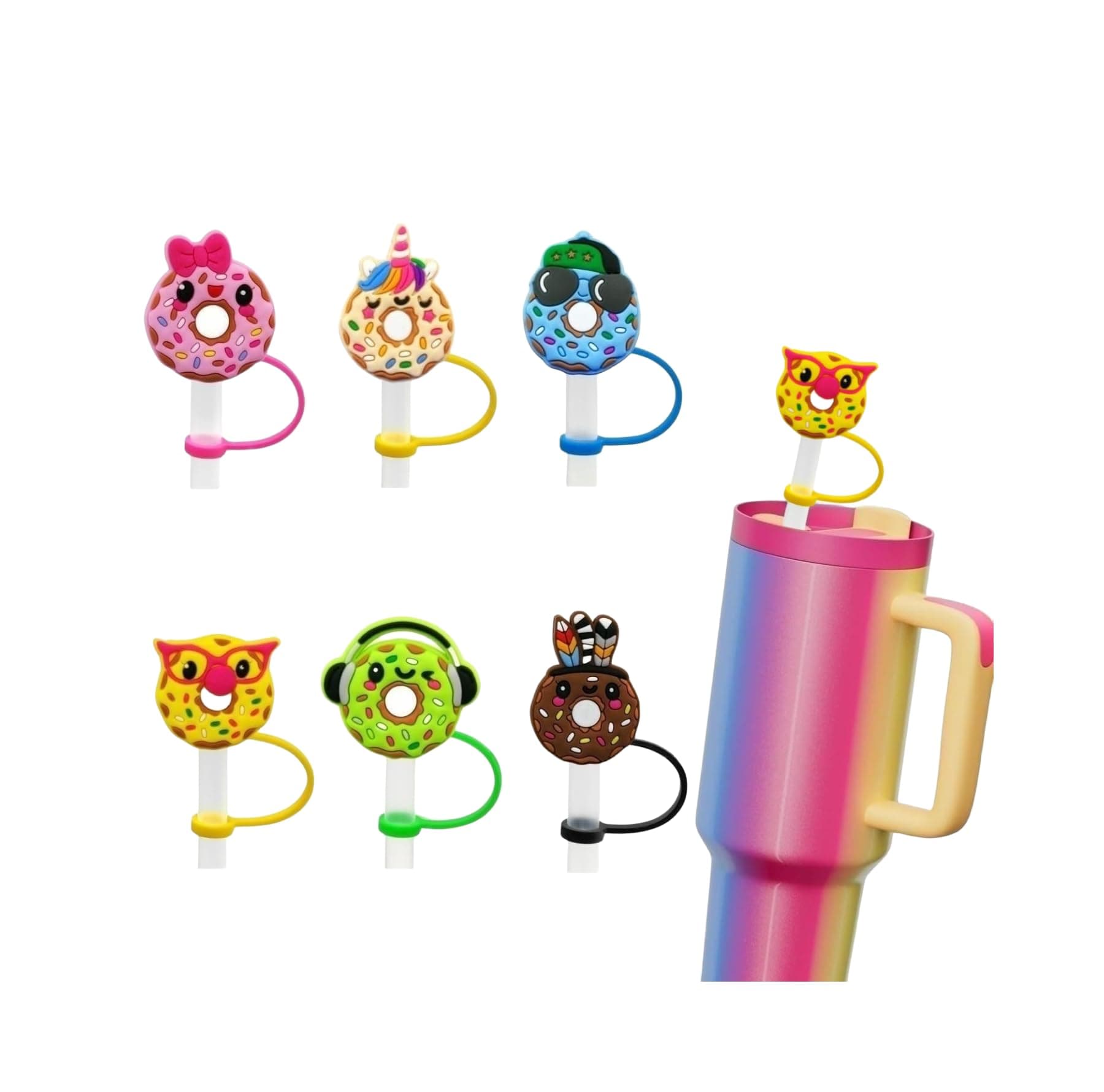 Silicone Stanley Straw Cover, Reusable Straw Toppers Drinking Straw Covers, Cute Straw Covers Cap For tumblers, 8mm Straw Cover Cap for Stanley Cup.