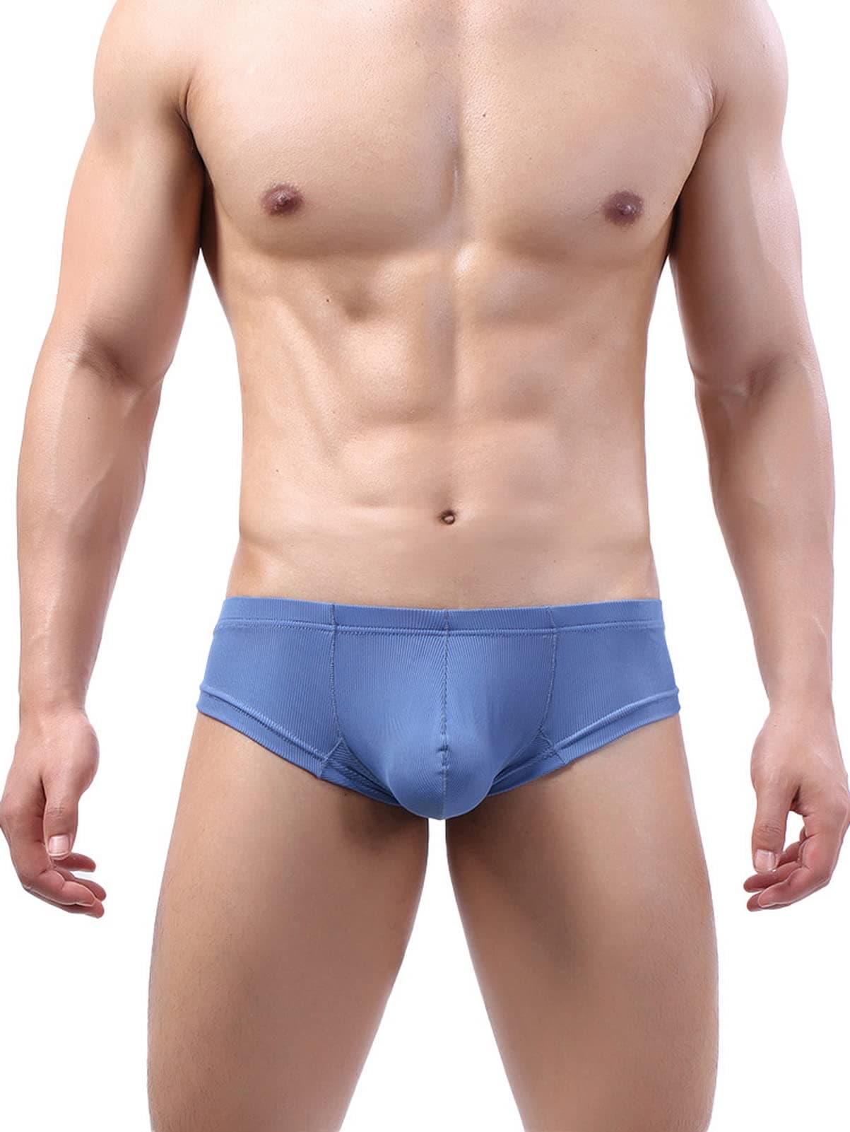 Men's Ice Silk Thread Underpants T Pants, Solid Color, Breathable G-string Pants