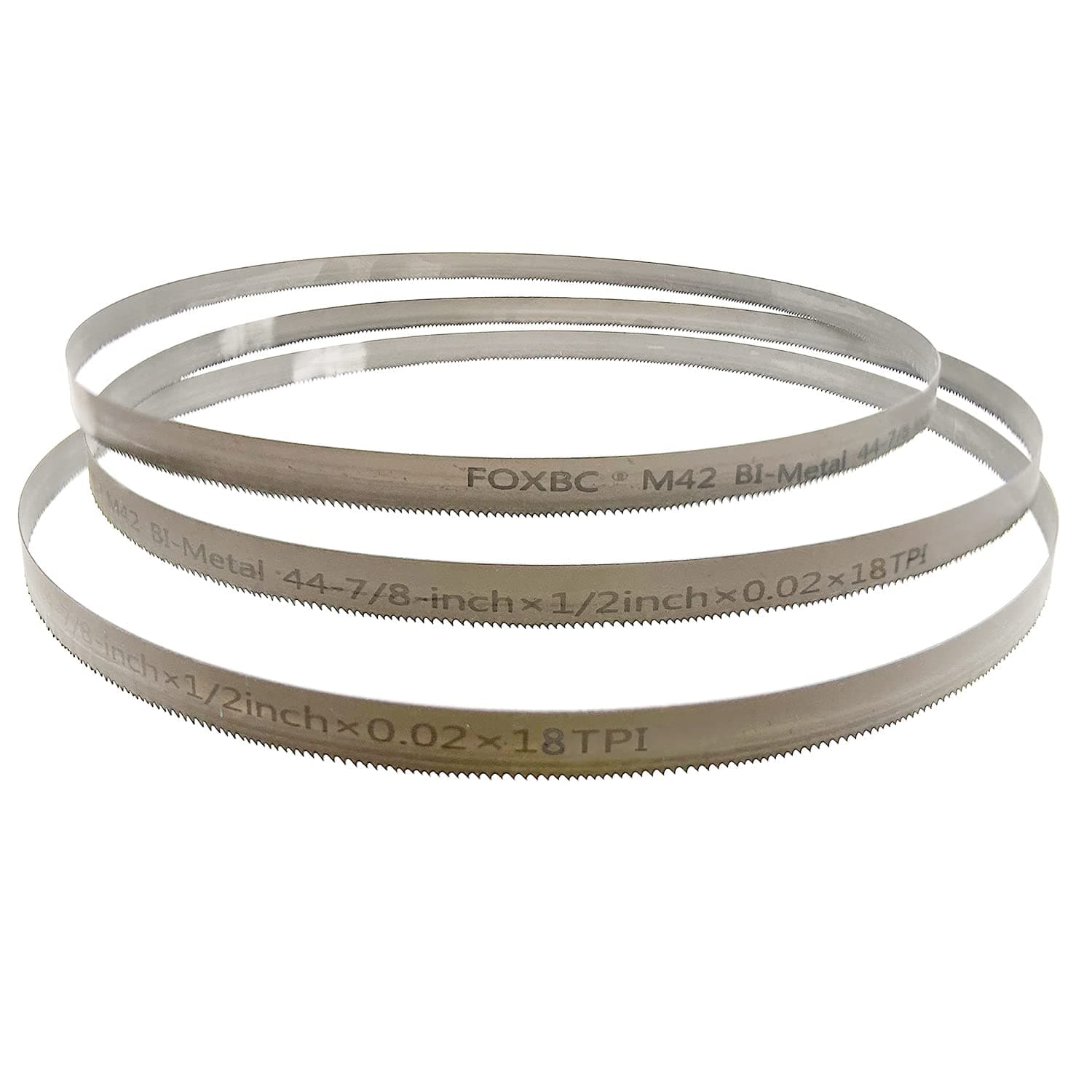 FOXBC 44-7/8-inch Bandsaw Blades 18 TPI, 44-7/8" x 1/2" x .020" 18 TPI, Replacement for DeWalt DW3983 DCS374B, Milwaukee 48-39-0521 Portable Band Saw Blades, 3-Pack