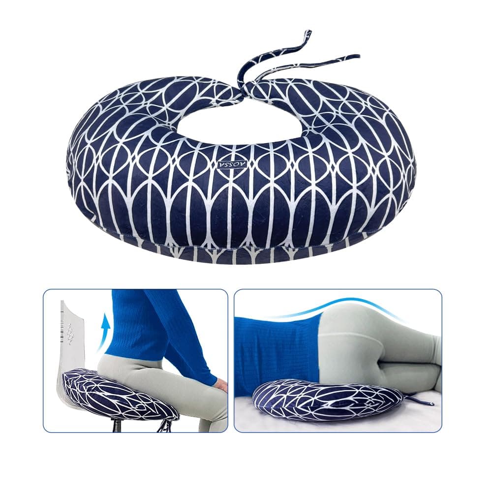 AOSSA BBL Pillow, Brazilian Butt Lift Pillow Post Surgery Recovery for Sitting Sleeping Driving Booty Butt Pillow for Woman Lumbar Back Cushion Seat Foam